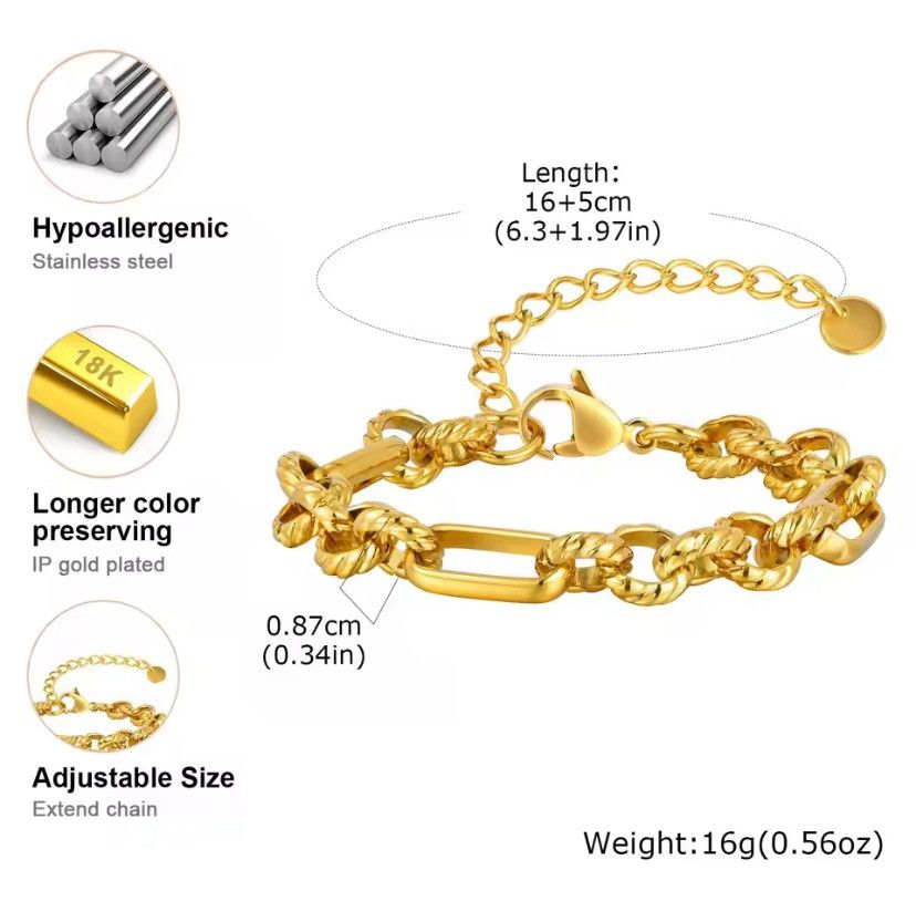 Other Stainless Steel Single Chain Bracelet Size ONE SIZE - 2 Thumbnail