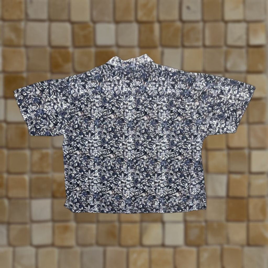Dockers VINTAGE Dockers Shirt Floral Abstract Patterned Linen Rayon Blend Short Sleeve Navy Large XL XXL Mens Size US L / EU 52-54 / 3 - 1 Thumbnail