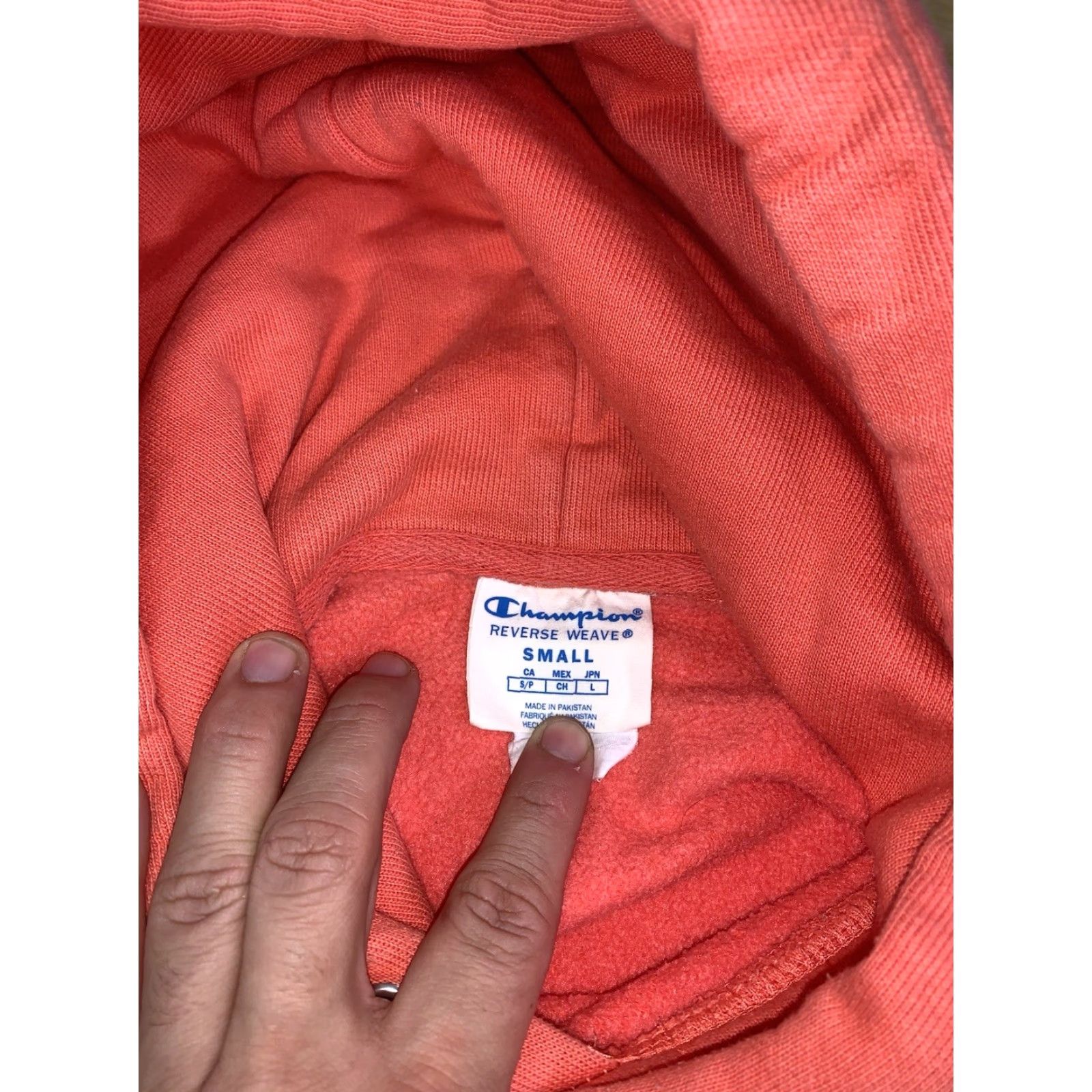 Champion VINTAGE Champion Reverse Weave Hoodie Mens S Peach Pullover Casual Sports Y2K Hooded Size US S / EU 44-46 / 1 - 2 Thumbnail