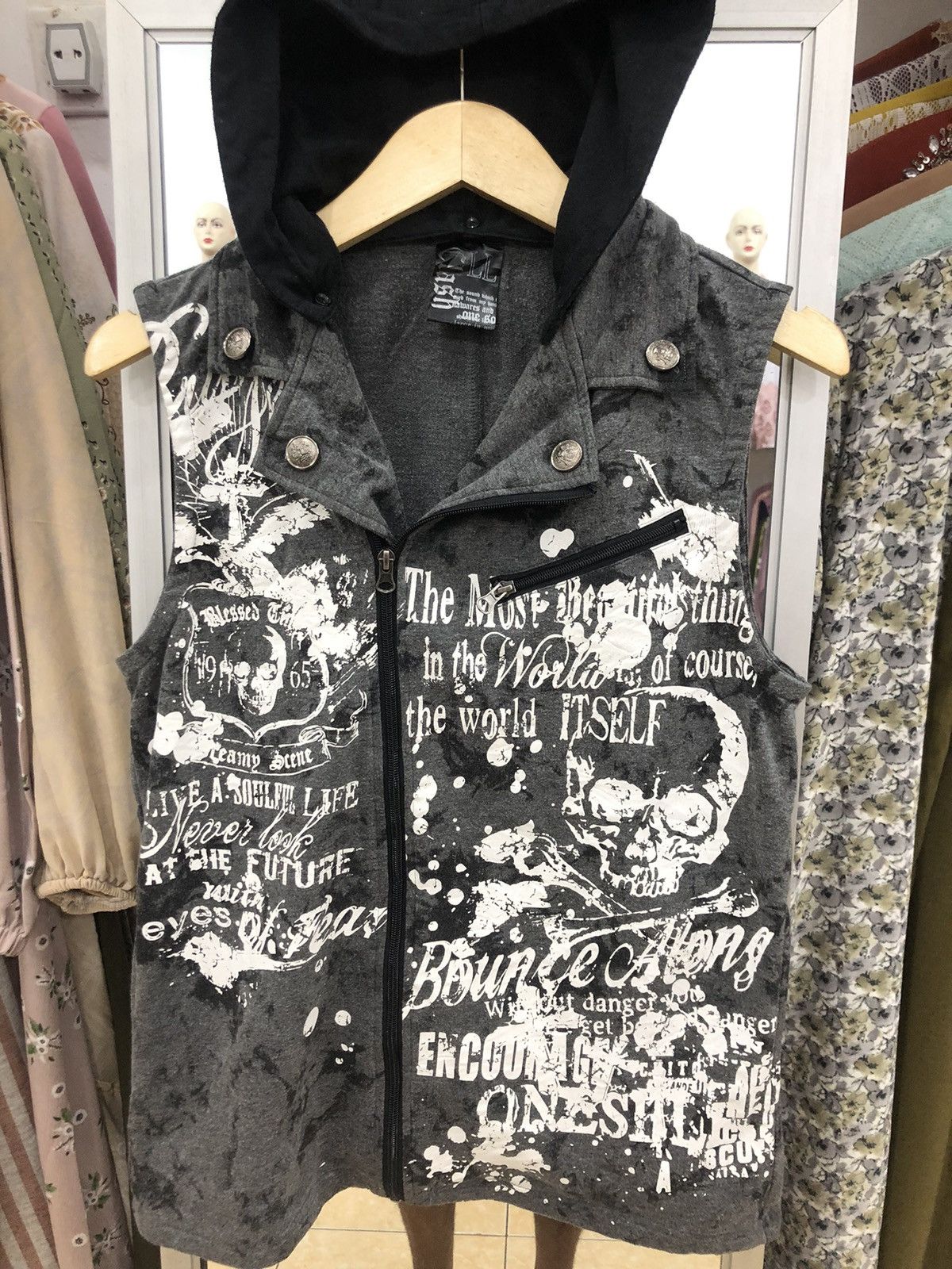 Hysteric Glamour Clash Ahead Sleeveless Zip Up Hoodie Size US M / EU 48-50 / 2 - 2 Thumbnail