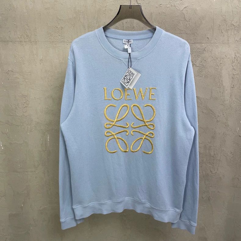 Loewe loewe Sky blue embroidered round-neck sweatshirt with large Size US M / EU 48-50 / 2 - 1 Thumbnail