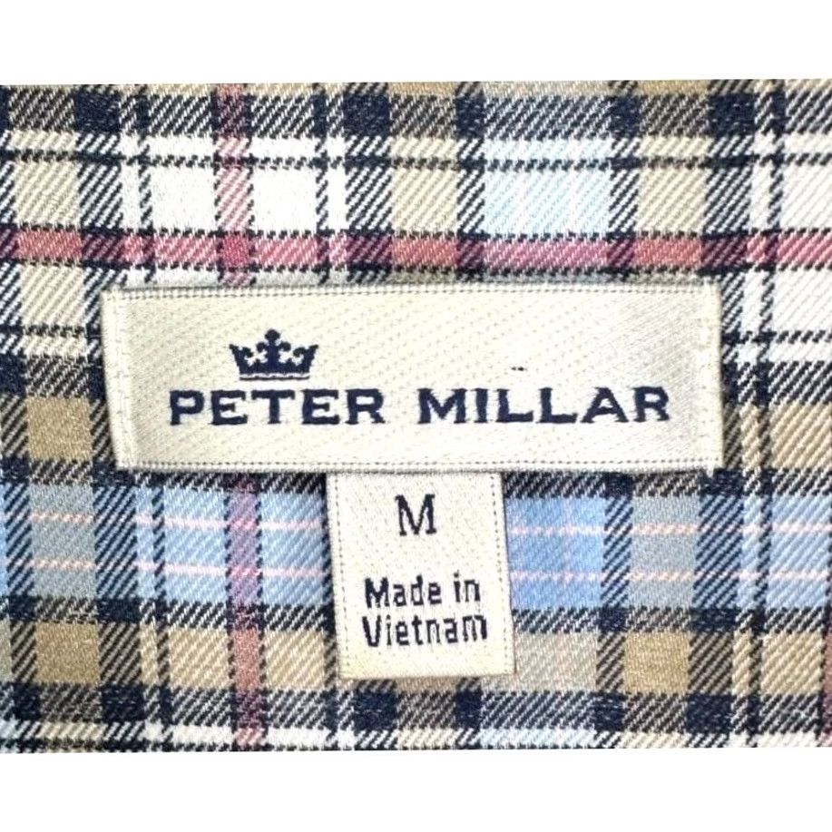 Peter Millar Peter Millar Shirt Mens Medium Blue Multi Button Up Plaid Baltusrol Casual EUC Size US M / EU 48-50 / 2 - 4 Thumbnail