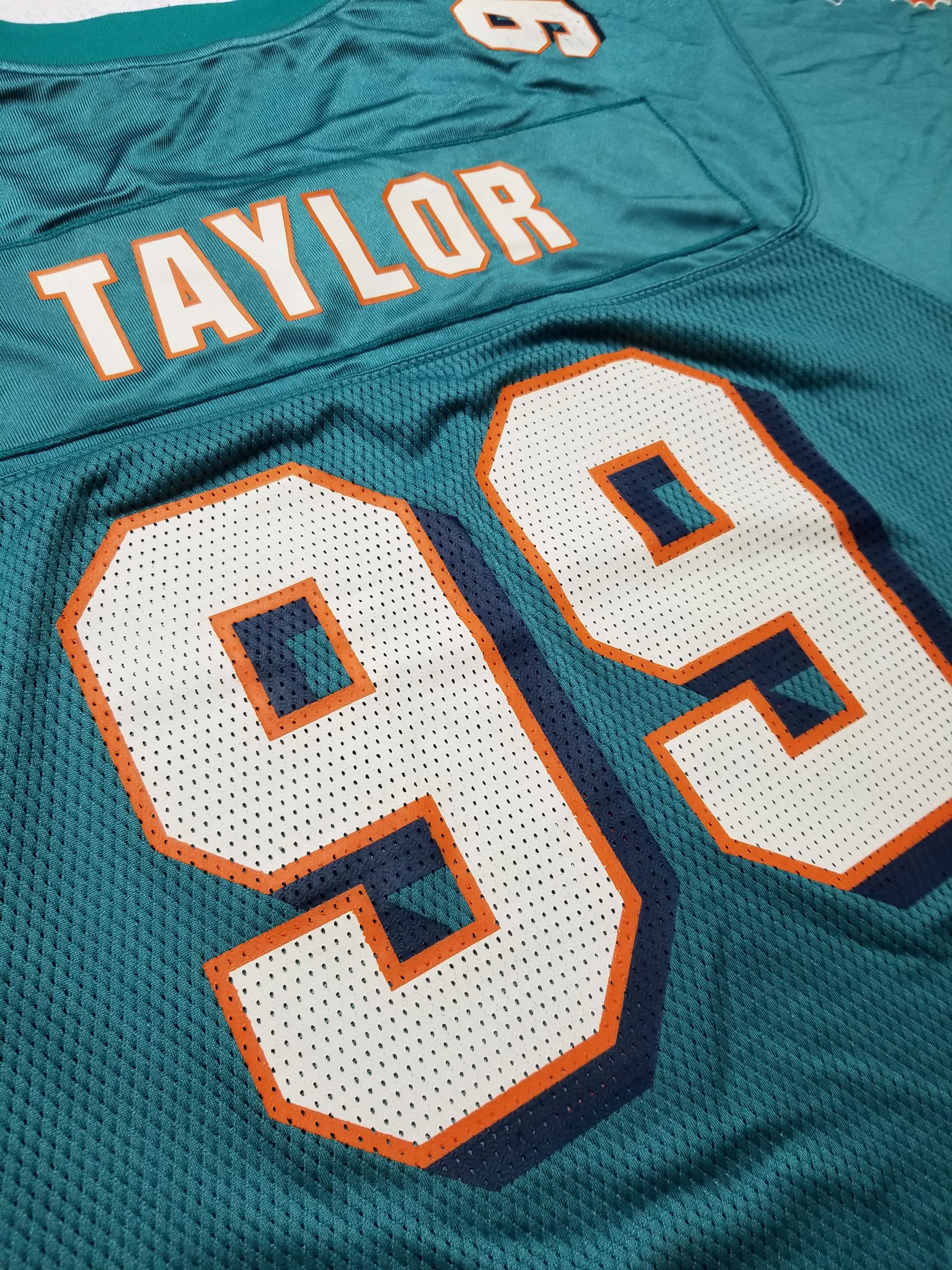 Reebok VTG Miami Dolphins Jason Taylor #99 Football Teal Jersey Size US L / EU 52-54 / 3 - 12 Thumbnail