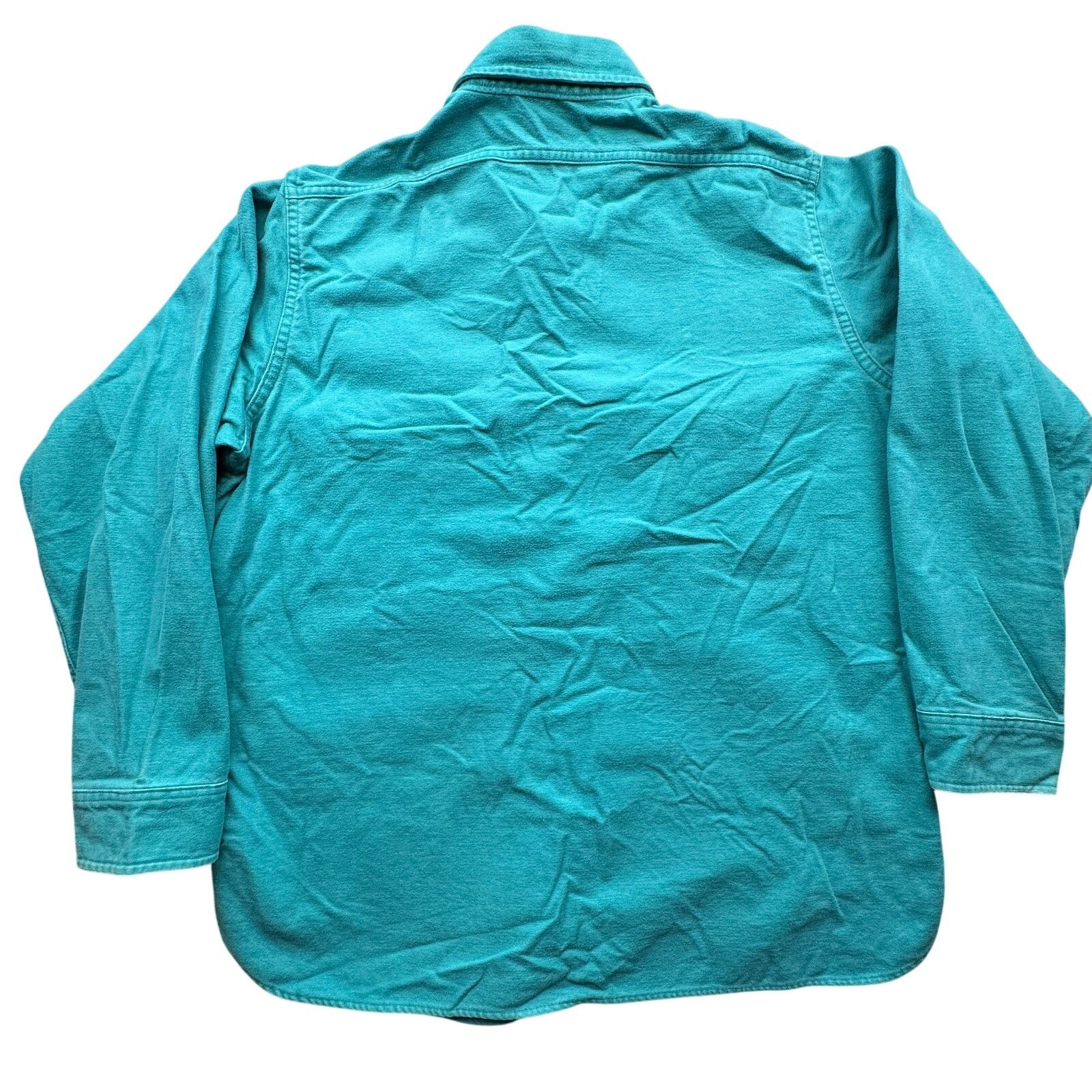 Woolrich Woolen Mills Vintage Woolrich Chamois Flannel Shirt Mens XL Long Teal Size US XL / EU 56 / 4 - 2 Thumbnail