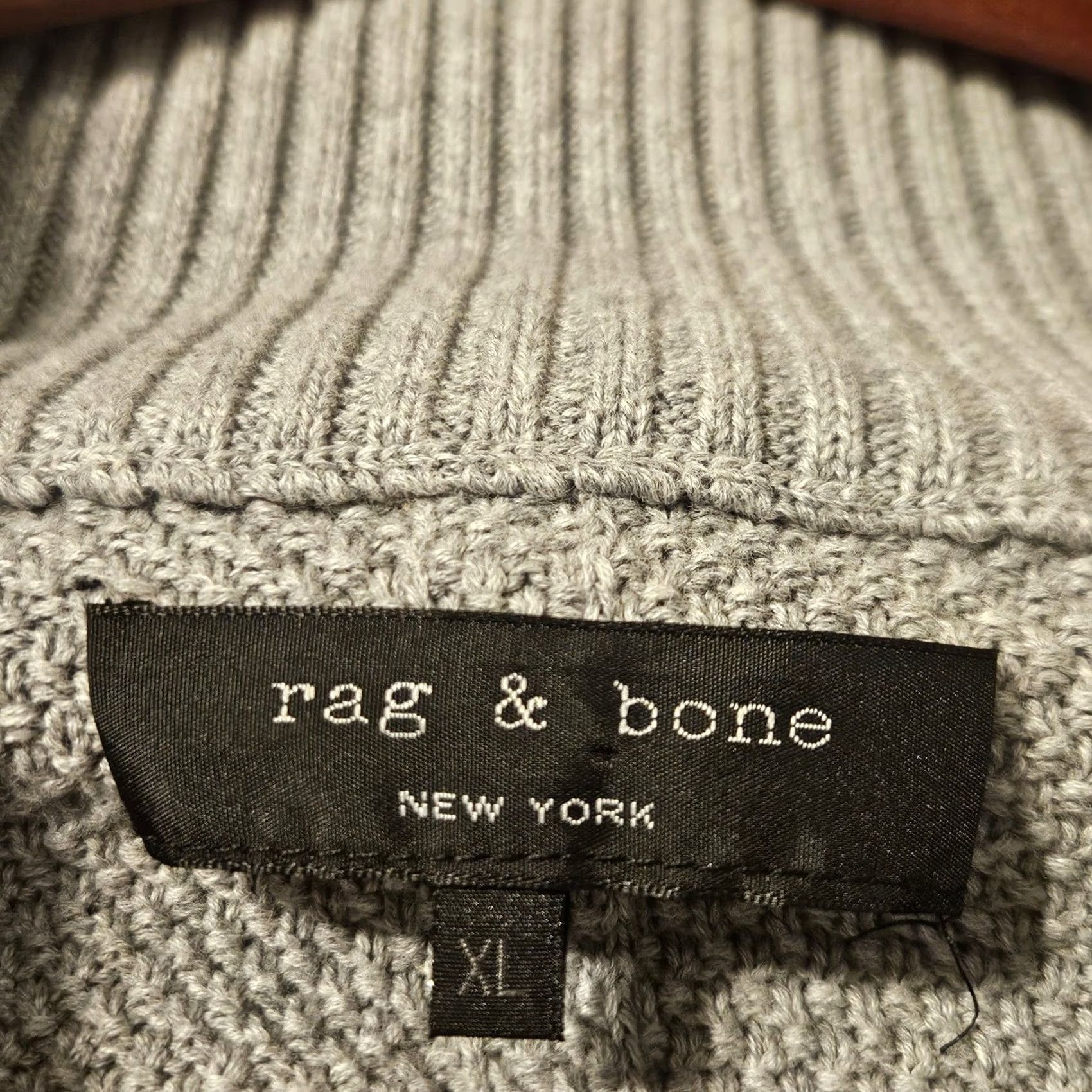 Rag & Bone rag & bone Sweater Mens XL Gray Grey Cotton Shawl Collar Button Cardigan RN108879 Size US XL / EU 56 / 4 - 3 Thumbnail