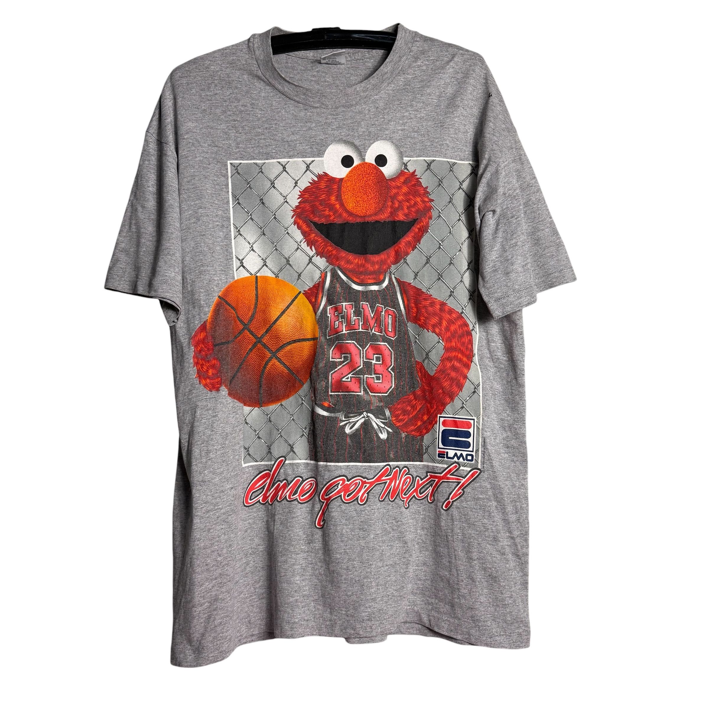 Vintage 🔥RARE🔥Vintage Elmo Sesame Street Basketball Jordan T-shirt Size US XL / EU 56 / 4 - 1 Thumbnail