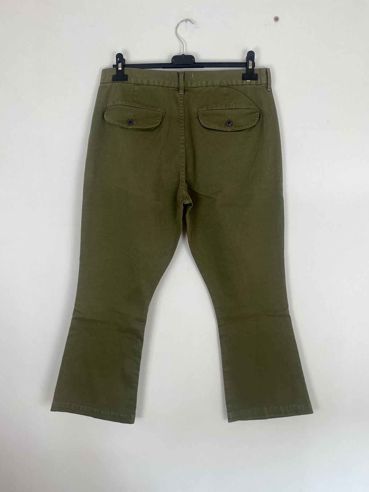 Designer × Frame Frame Le Crop Mini Boot Chino Pants 32 khaki trousers y2k Size 32" / US 10 / IT 46 - 10 Thumbnail