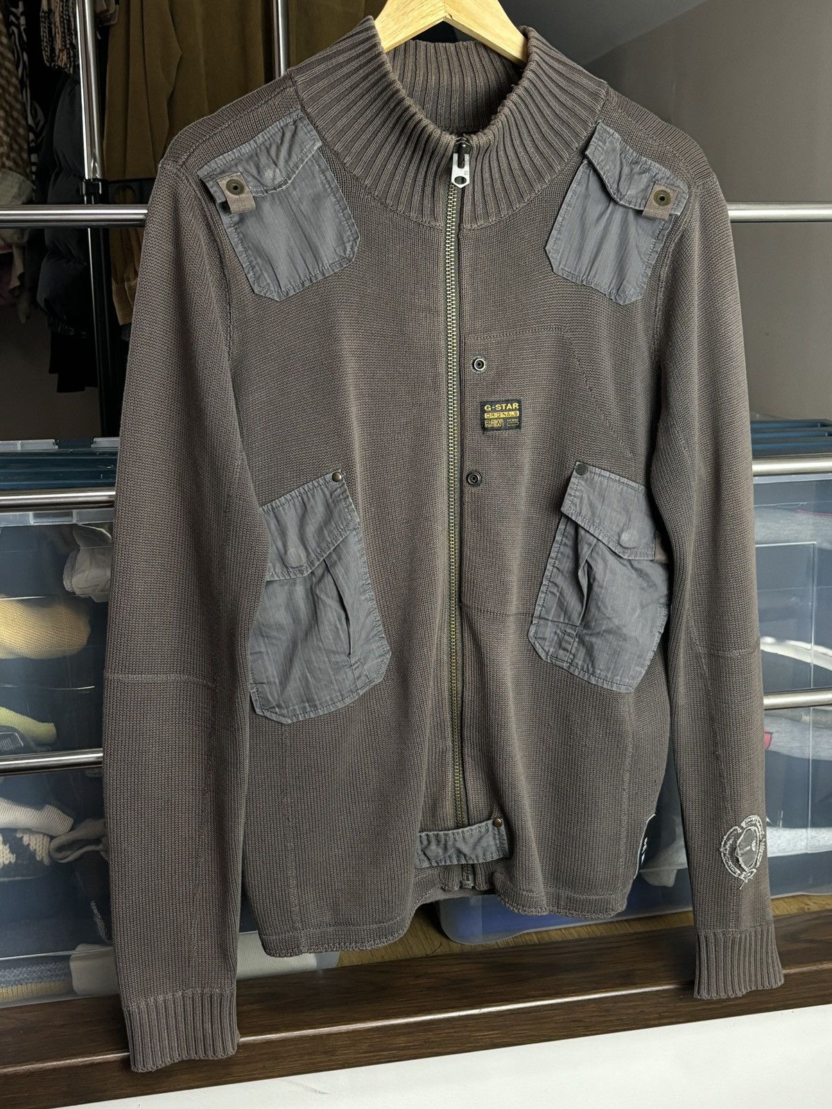 G-Star G-Star Raw Knit Cargo Zip Sweater Sweatshirt Military Army Size US L / EU 52-54 / 3 - 2 Thumbnail