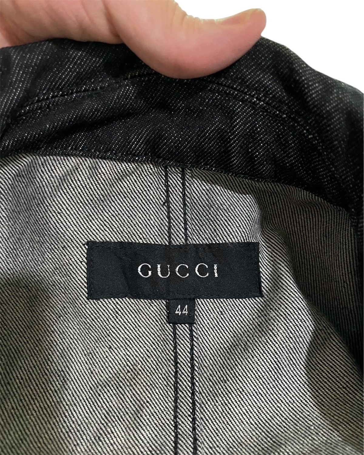 Gucci Vintage 90s Gucci by Tom Ford Web Denim Jacket Size L / US 10 / IT 46 - 5 Thumbnail