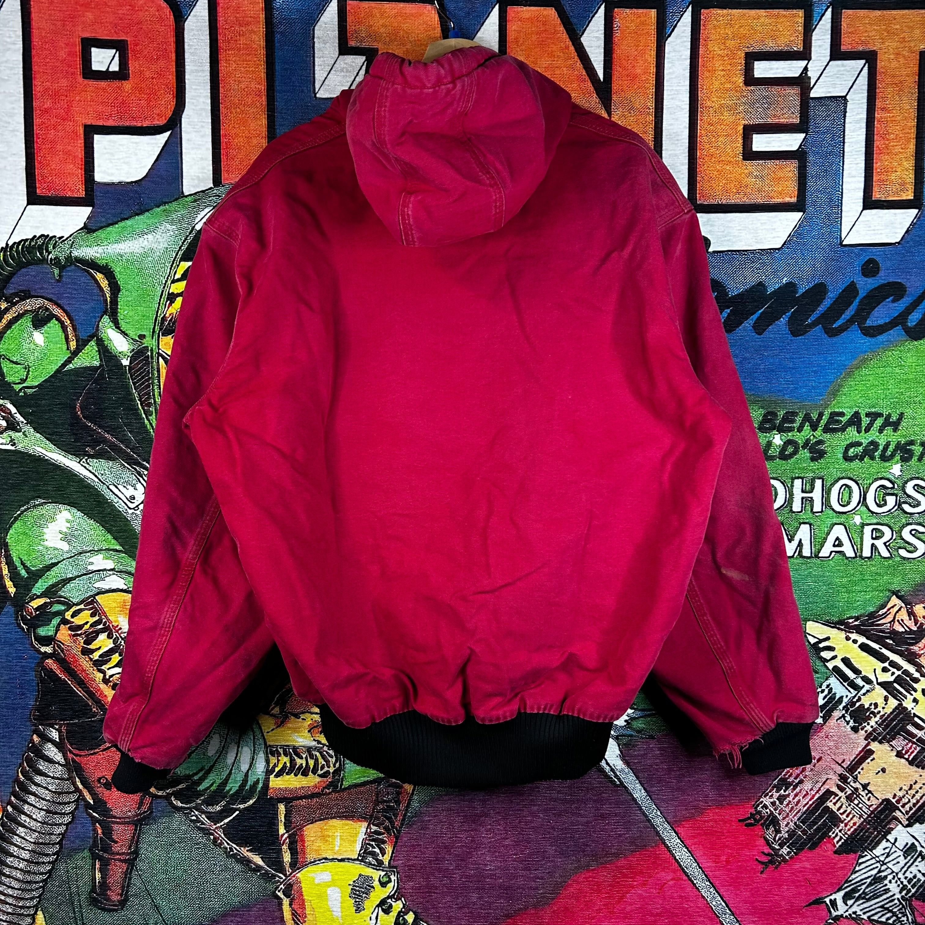 Carhartt × Vintage Vintage 00s Carhartt J140 Red Hooded Duck Canvas Jacket Size US L / EU 52-54 / 3 - 2 Thumbnail