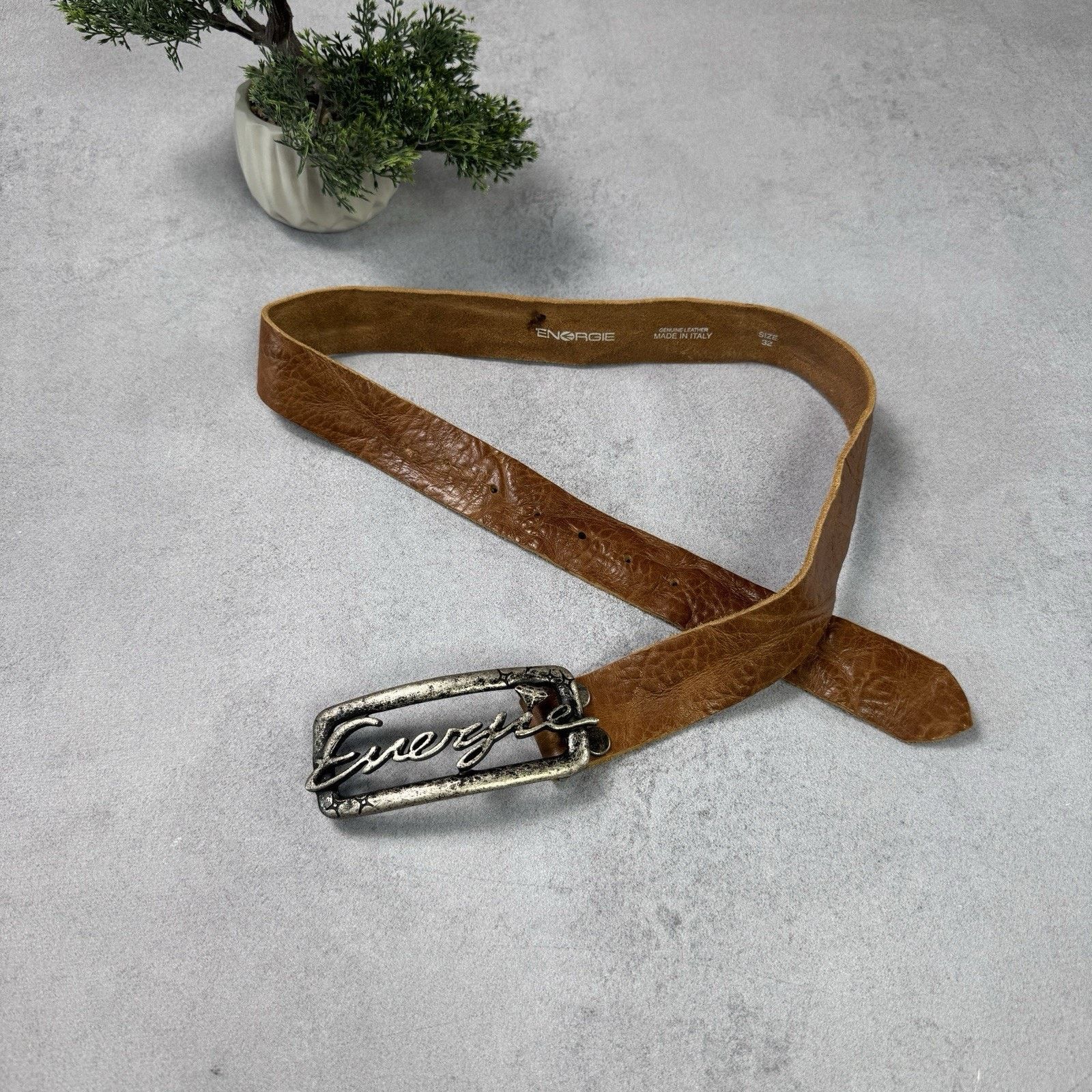 Energie Energie Men Buckle Belt Brown Leather Size 32 Size 32 - 1 Thumbnail