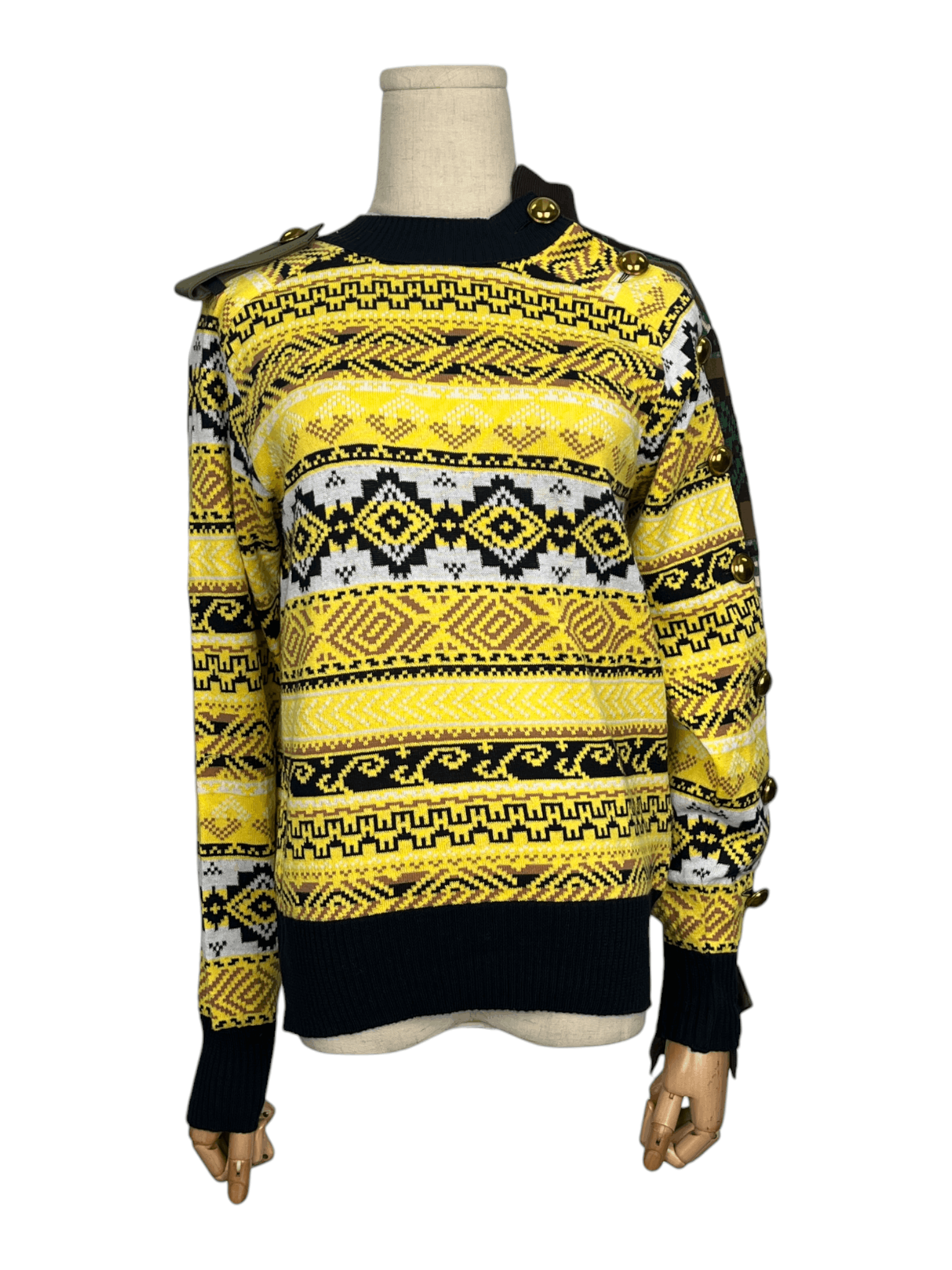 Sacai Sacai Multi Color Jumper With Gold Buttons Size S / US 4 / IT 40 - 1 Thumbnail