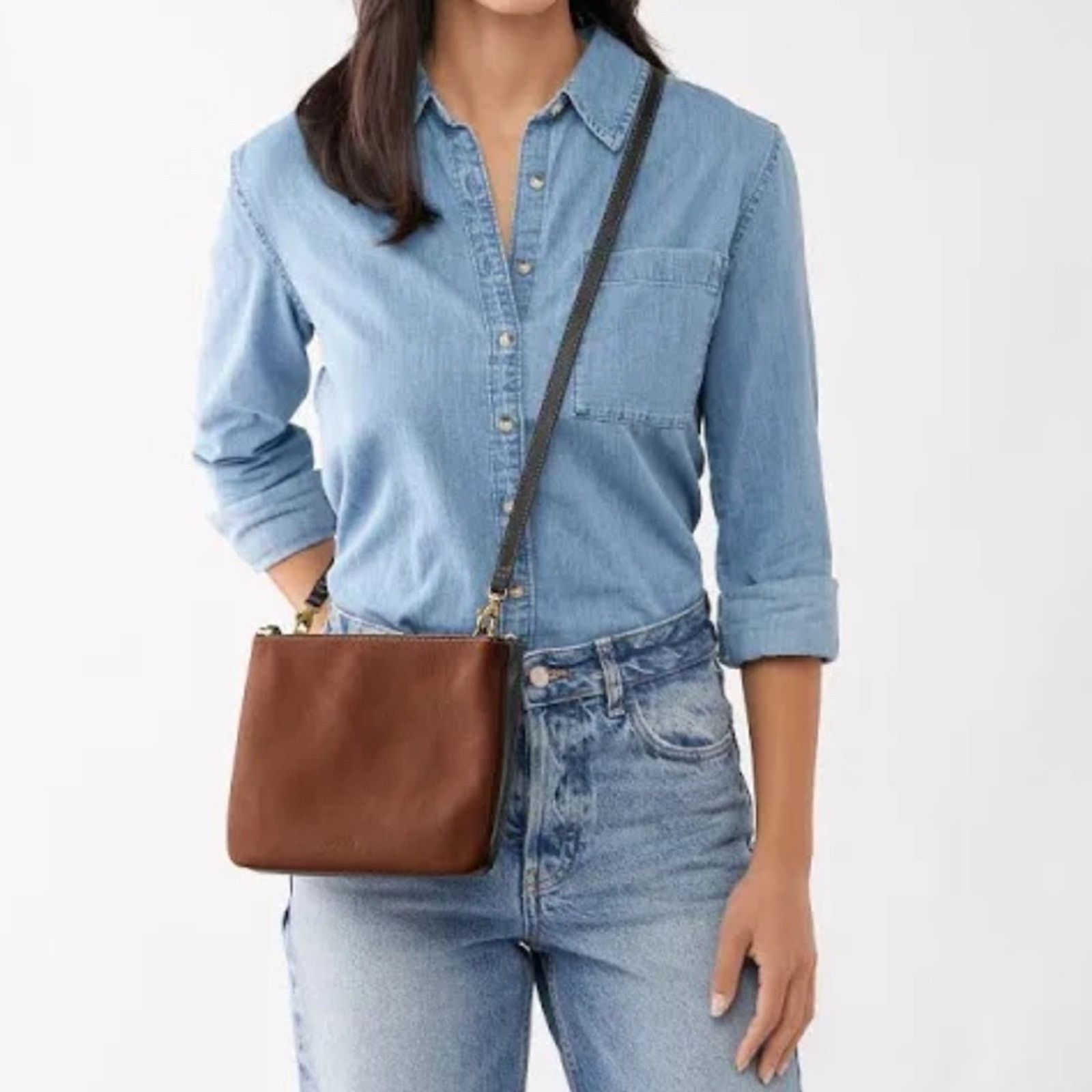 Fossil Fossil Devon Brown Leather Crossbody Bag Size ONE SIZE - 1 Thumbnail