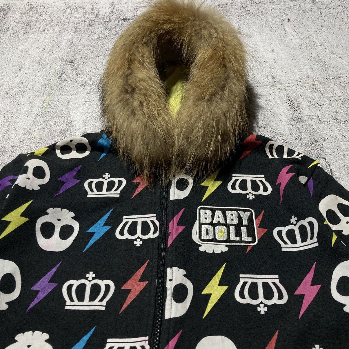 Japanese Brand 2000s Baby Doll All Over Print Logo Fur Ziphoodie Black Lgb Size US M / EU 48-50 / 2 - 10 Thumbnail