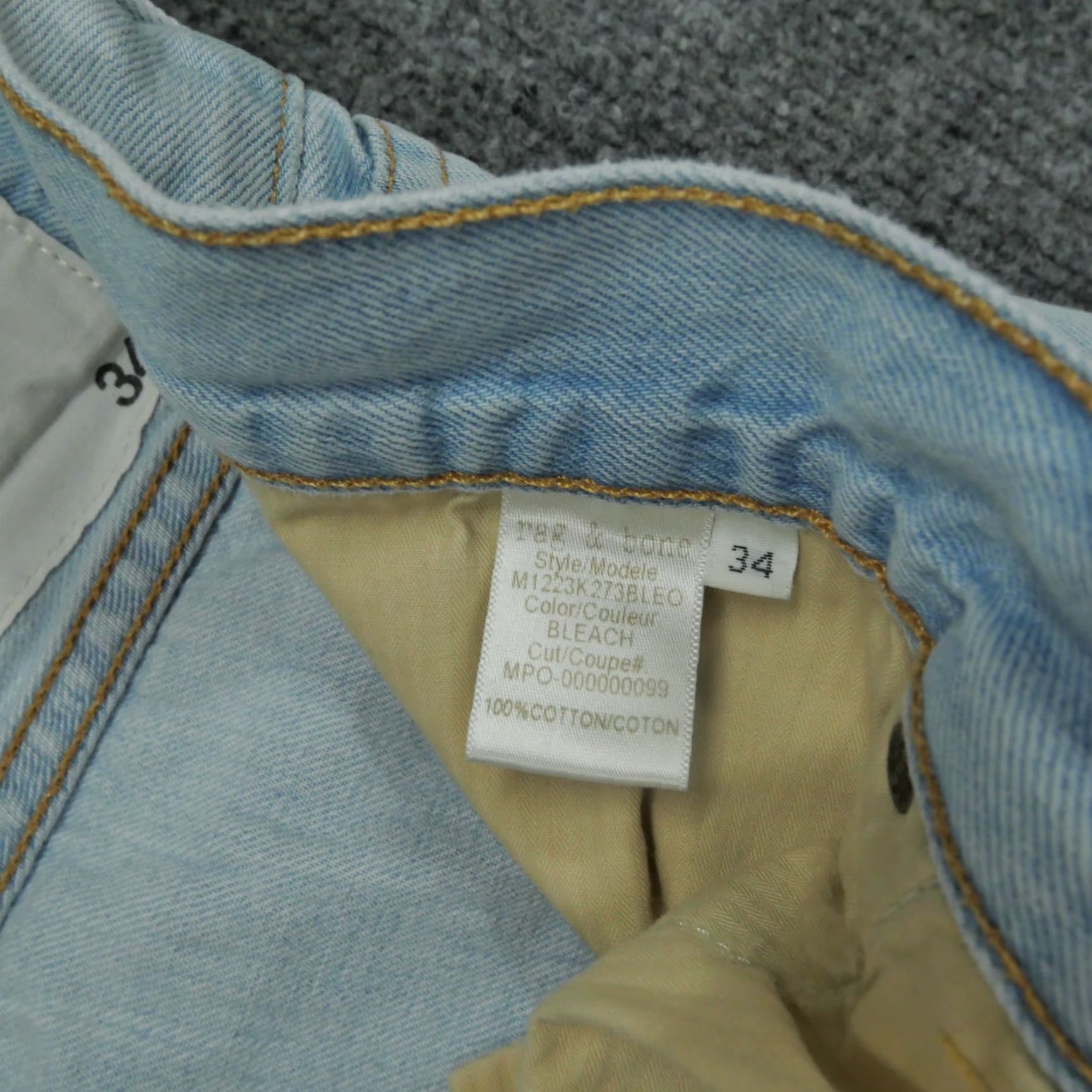 Rag & Bone Rag & Bone Jeans Mens 34 Jeans Cropped Blue Denim Button Fly Fit 2 Slim 34x30 Relaxed Size US 34 / EU 50 - 5 Thumbnail