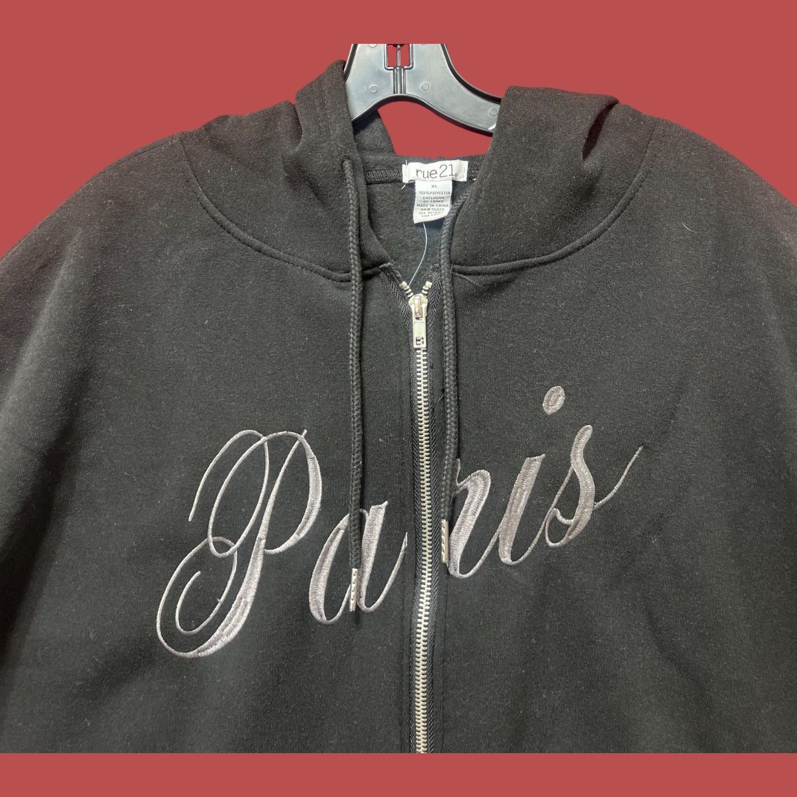 rue21 Rue 21 - Women's Long Sleeve Hooded Sweatshirt - Black - Ext Size XL / US 12-14 / IT 48-50 - 10 Thumbnail
