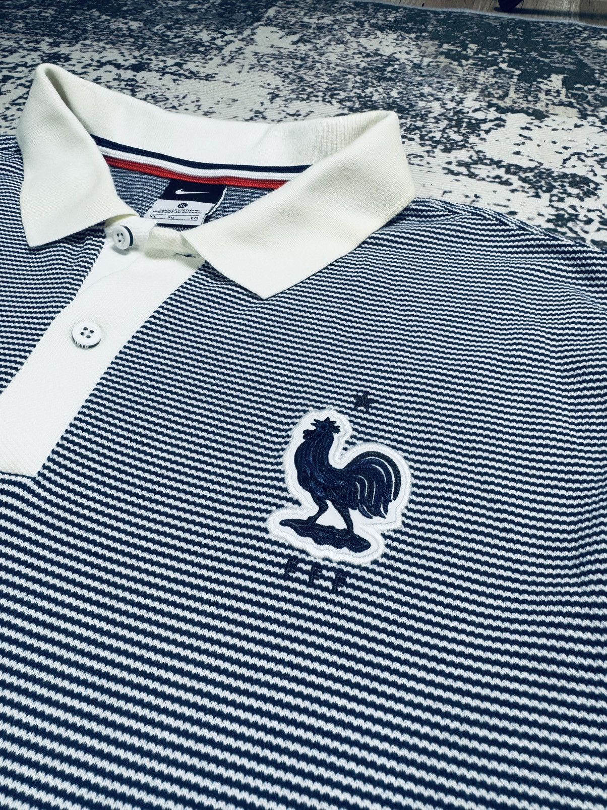Nike Nike FFF Polo shirt Rooster Football Soccer france blue whit Size US XL / EU 56 / 4 - 4 Thumbnail