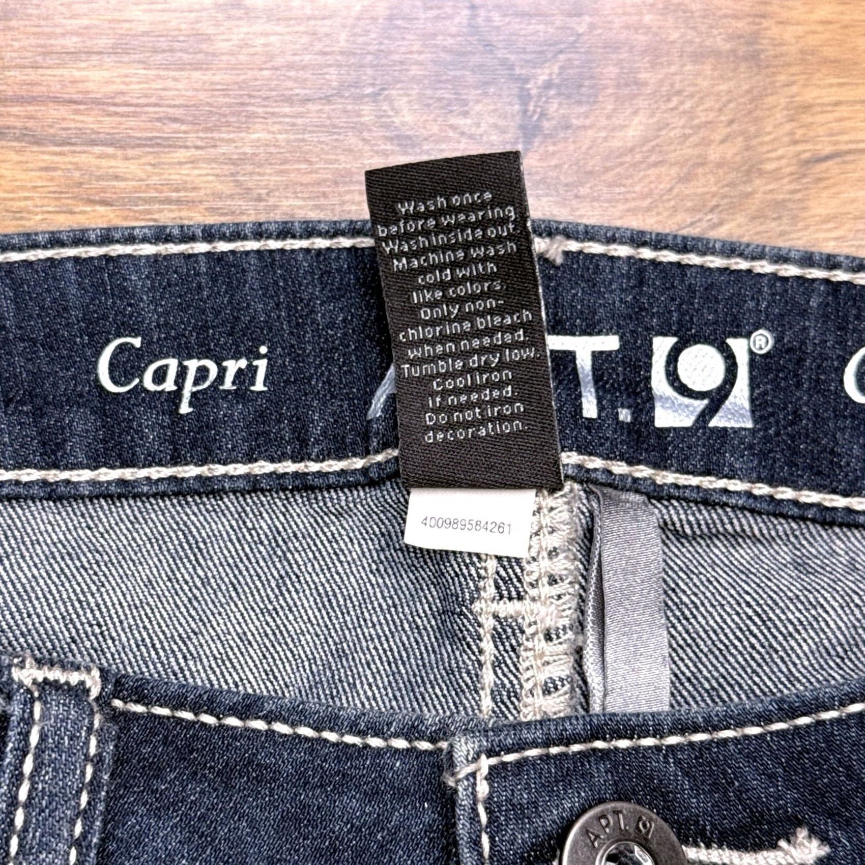 Apt. 9 Apt. 9 Jeans Capri Regular 2 28/Blue Denim Stretch City Solid Medium 23in Inseam Womens Modern Fit Size 26" / US 2 / IT 38 - 5 Thumbnail
