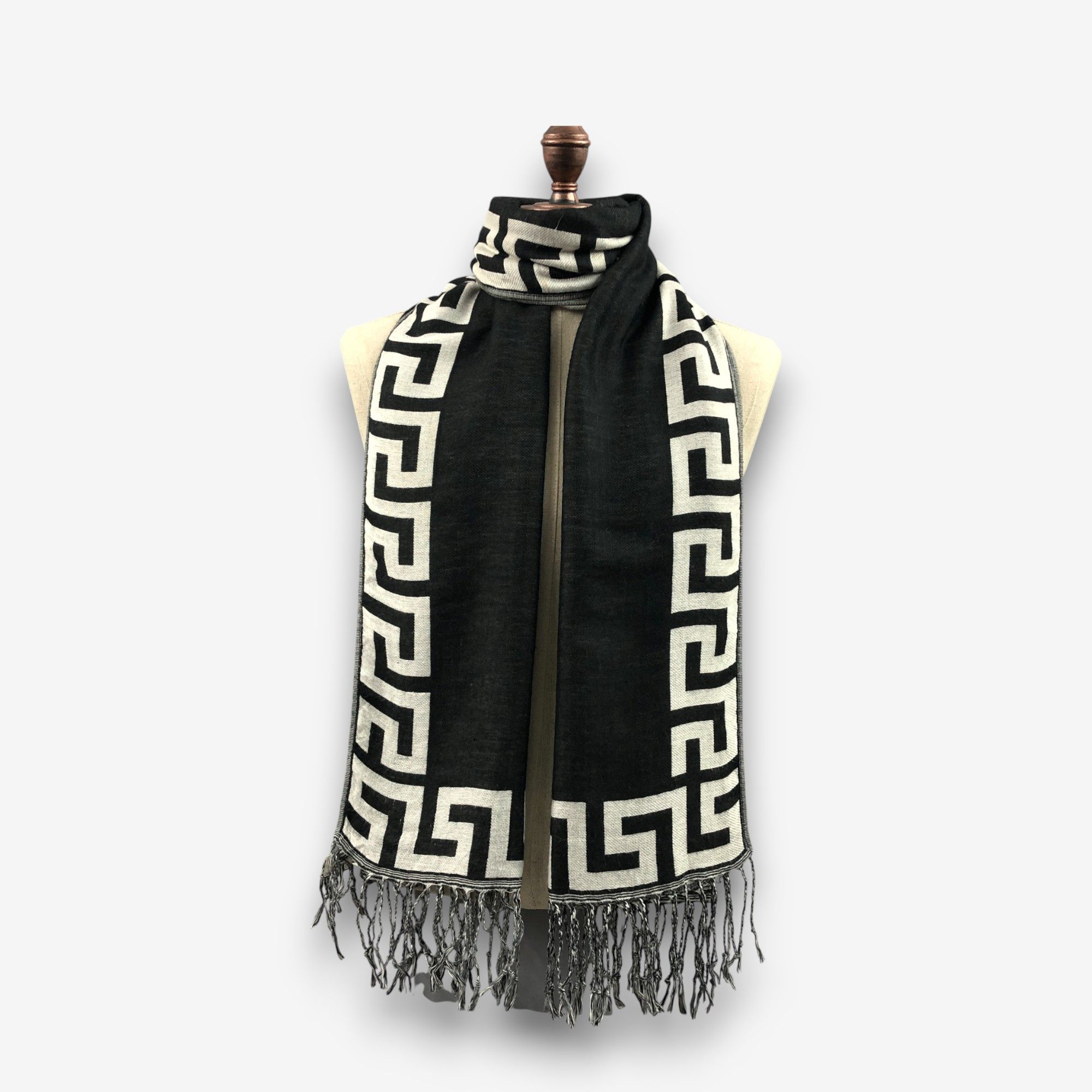 Japanese Brand Vintage Medusa Face Scarf Long Shawl Stoles Wool Scarves. Size ONE SIZE - 2 Thumbnail