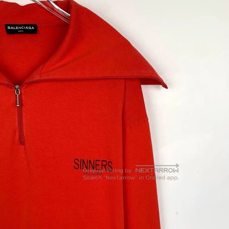 Balenciaga Balenciaga Red Logo Zip Sweatshirt L. Size US L / EU 52-54 / 3 - 3 Thumbnail