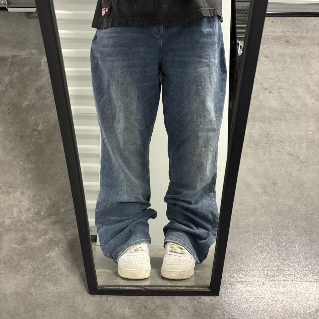 Japanese Brand × Vintage Crazy Vintage Y2K/2000s Baggy Curvy Medium Wash Denim Jeans! Size US 42 / EU 58 - 1 Thumbnail