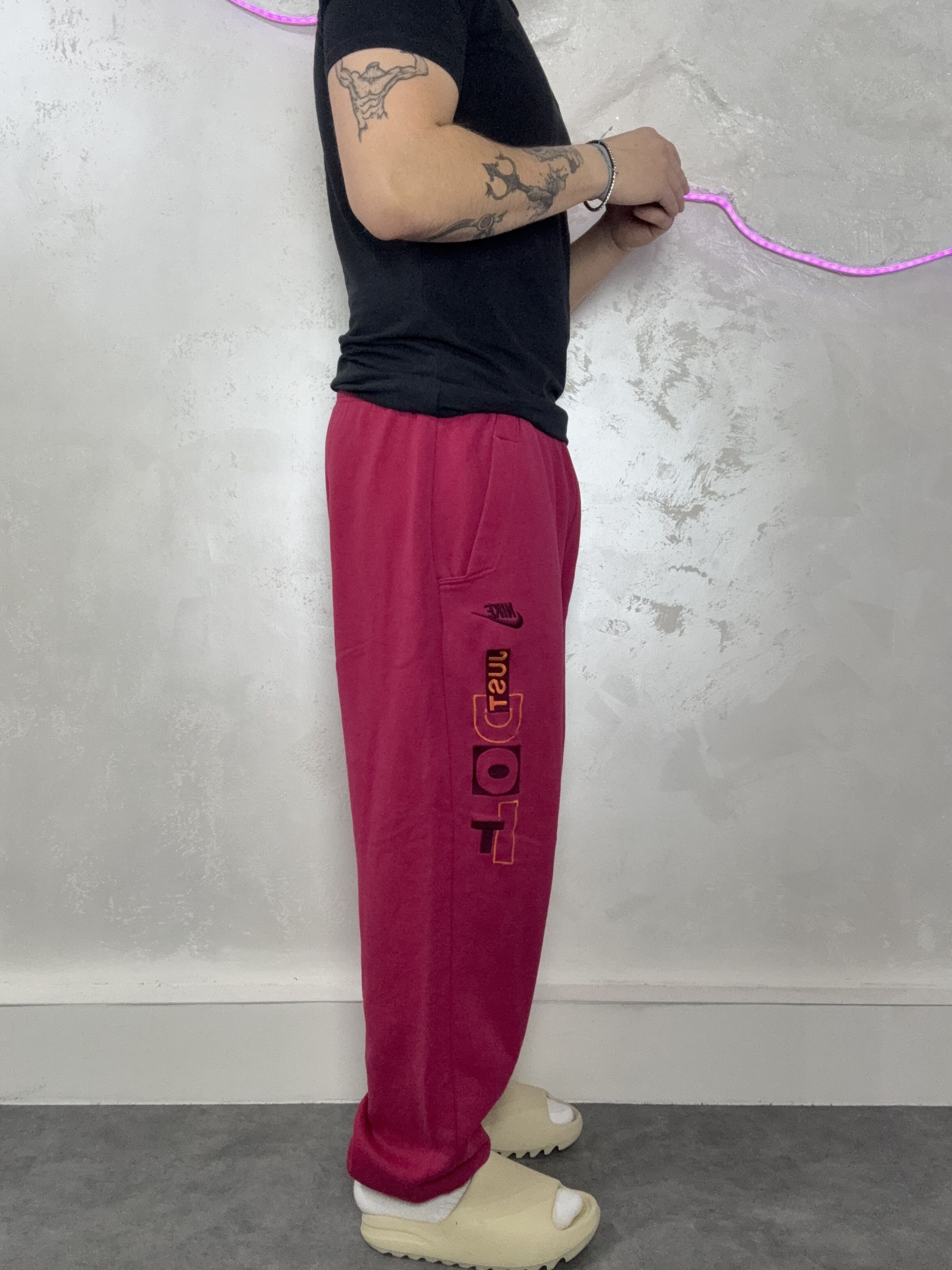 Nike Nike Vintage Pink "Just Do It" Graphic Sweatpants 90s Size US 35 - 2 Thumbnail