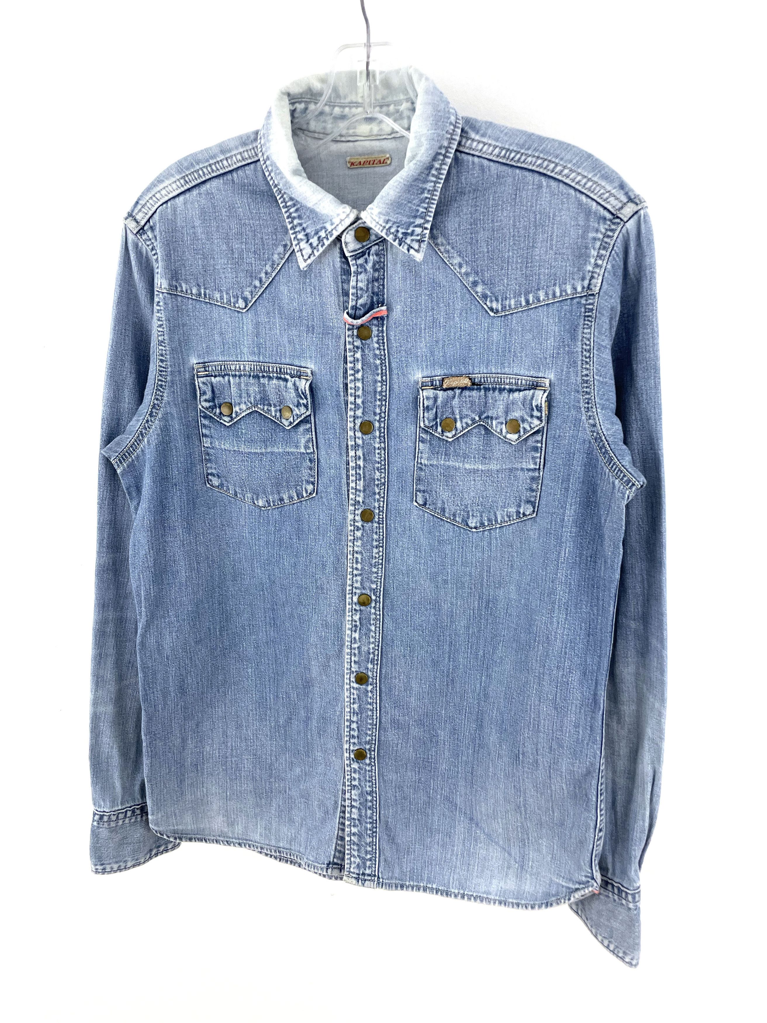 Kapital Western Denim Shirt Size US M / EU 48-50 / 2 - 2 Thumbnail