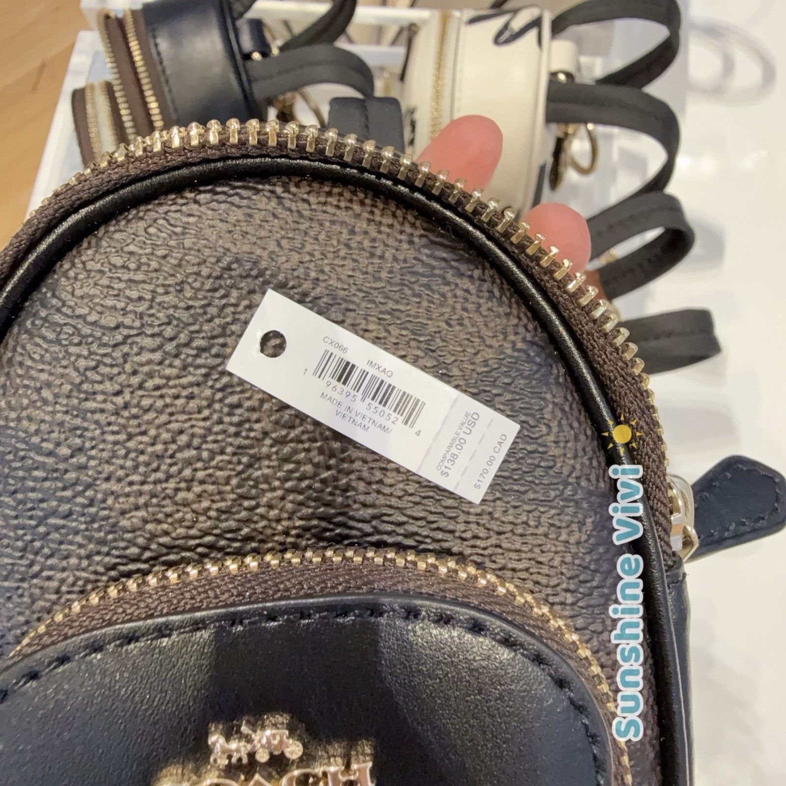 Coach NWT Coach Mini Court Backpack Bag Charm CX066 Black Size ONE SIZE - 6 Thumbnail