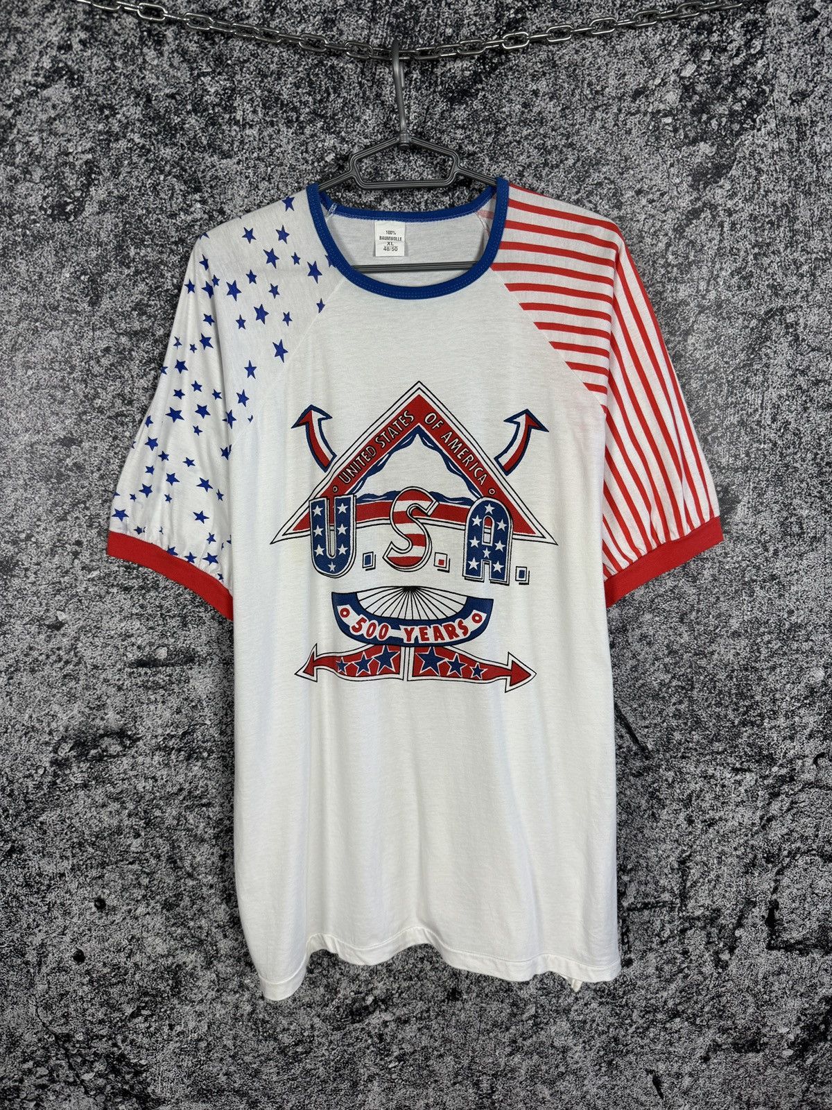 Vintage USA 500 Years Vintage T-Shirt Flag America Size XL Size US XL / EU 56 / 4 - 1 Thumbnail