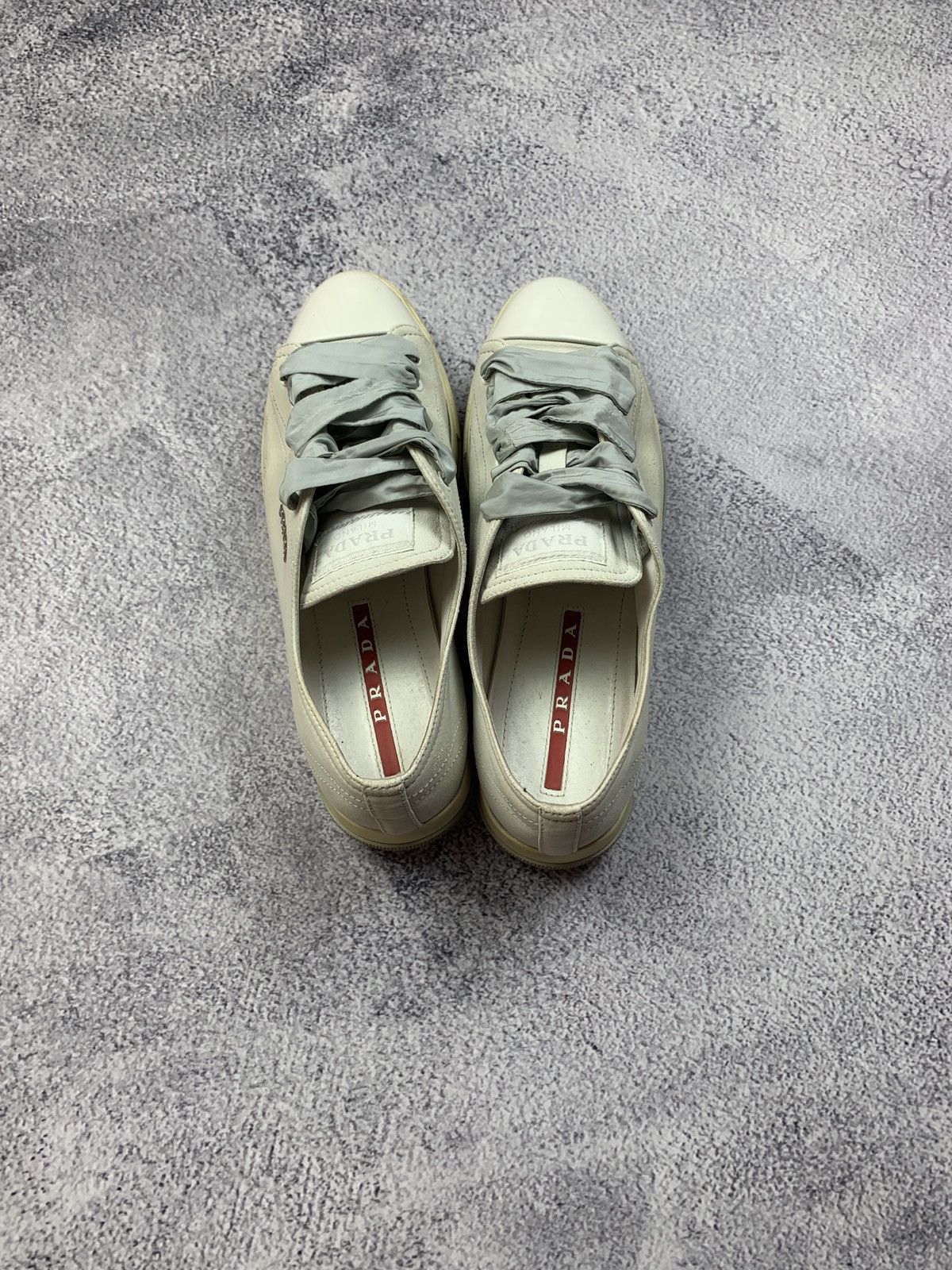 Prada Prada White Leather Sneakers Women Size 37 Size US 6.5 / IT 36.5 - 9 Thumbnail