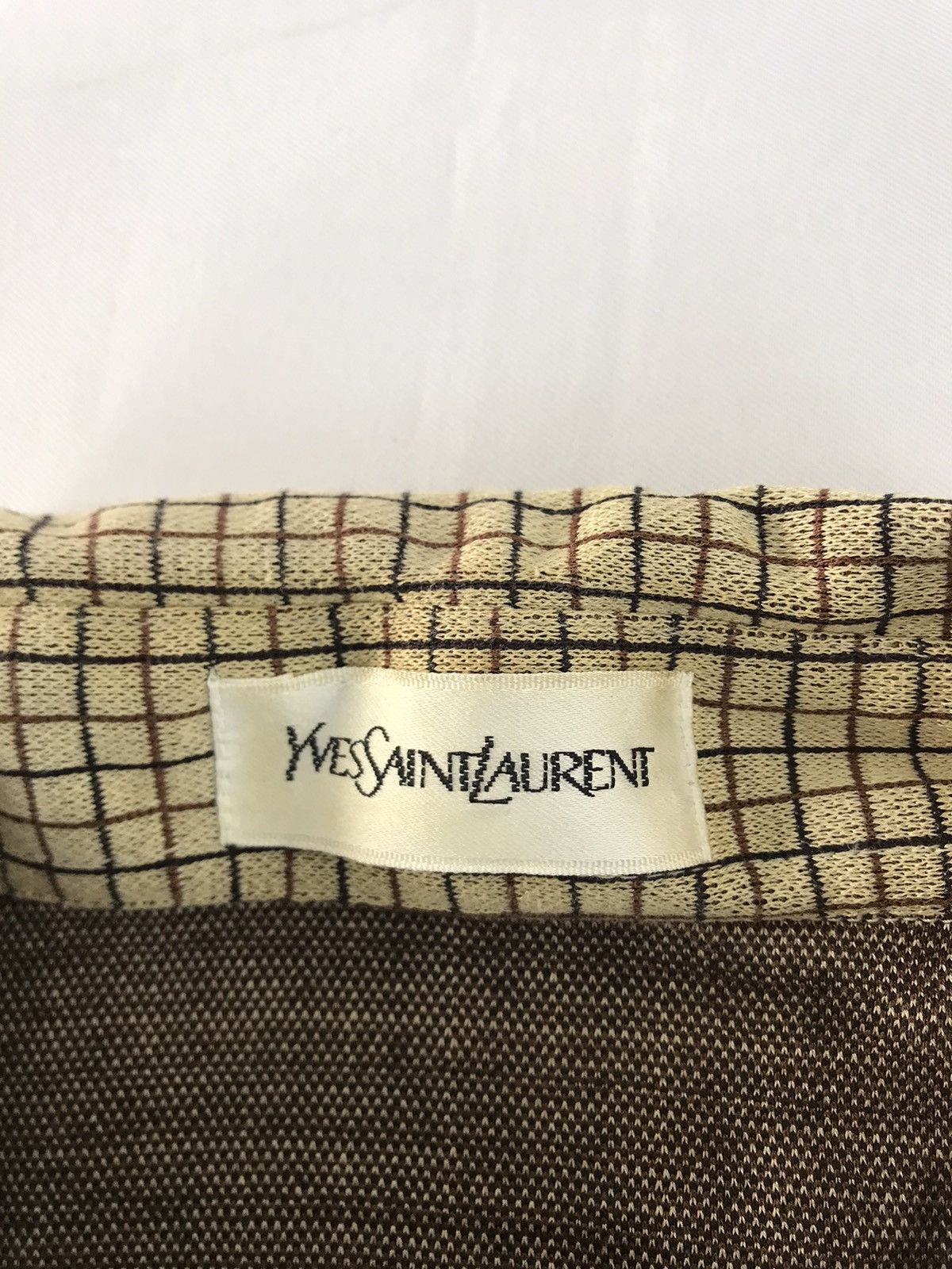 Vintage Yves Saint Lauren Single Pocket Checked Polo Printed Size US L / EU 52-54 / 3 - 6 Thumbnail