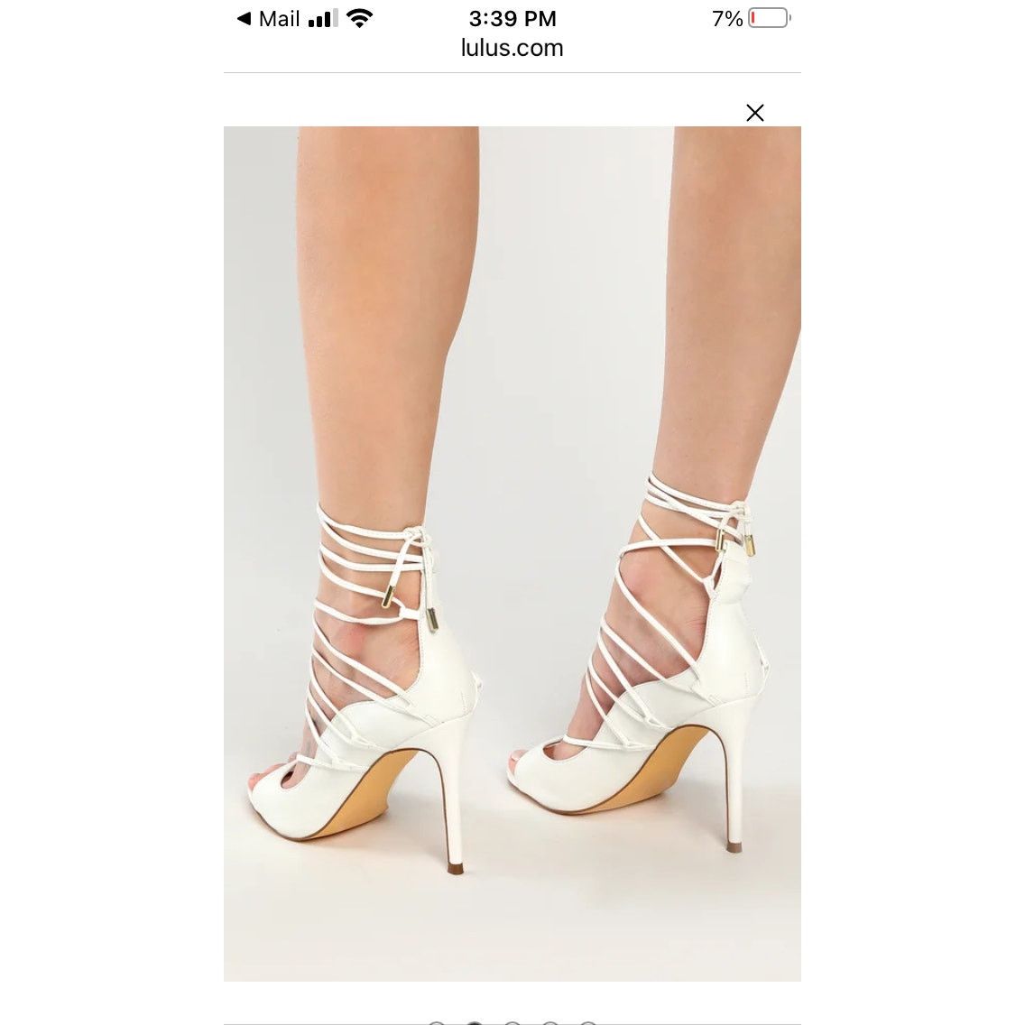 & Other Stories Lulus 8 1/2 White Sayela Lace-Up 4" High Heels Open Toe Size US 8.5 / IT 38.5 - 2 Thumbnail