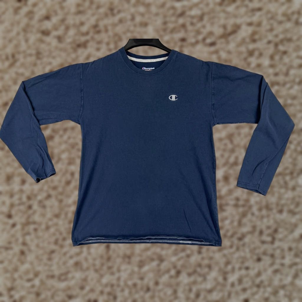 Champion Champion Shirt Mens Medium Blue Embroidered Logo Long Sleeve Cotton Size US M / EU 48-50 / 2 - 1 Thumbnail