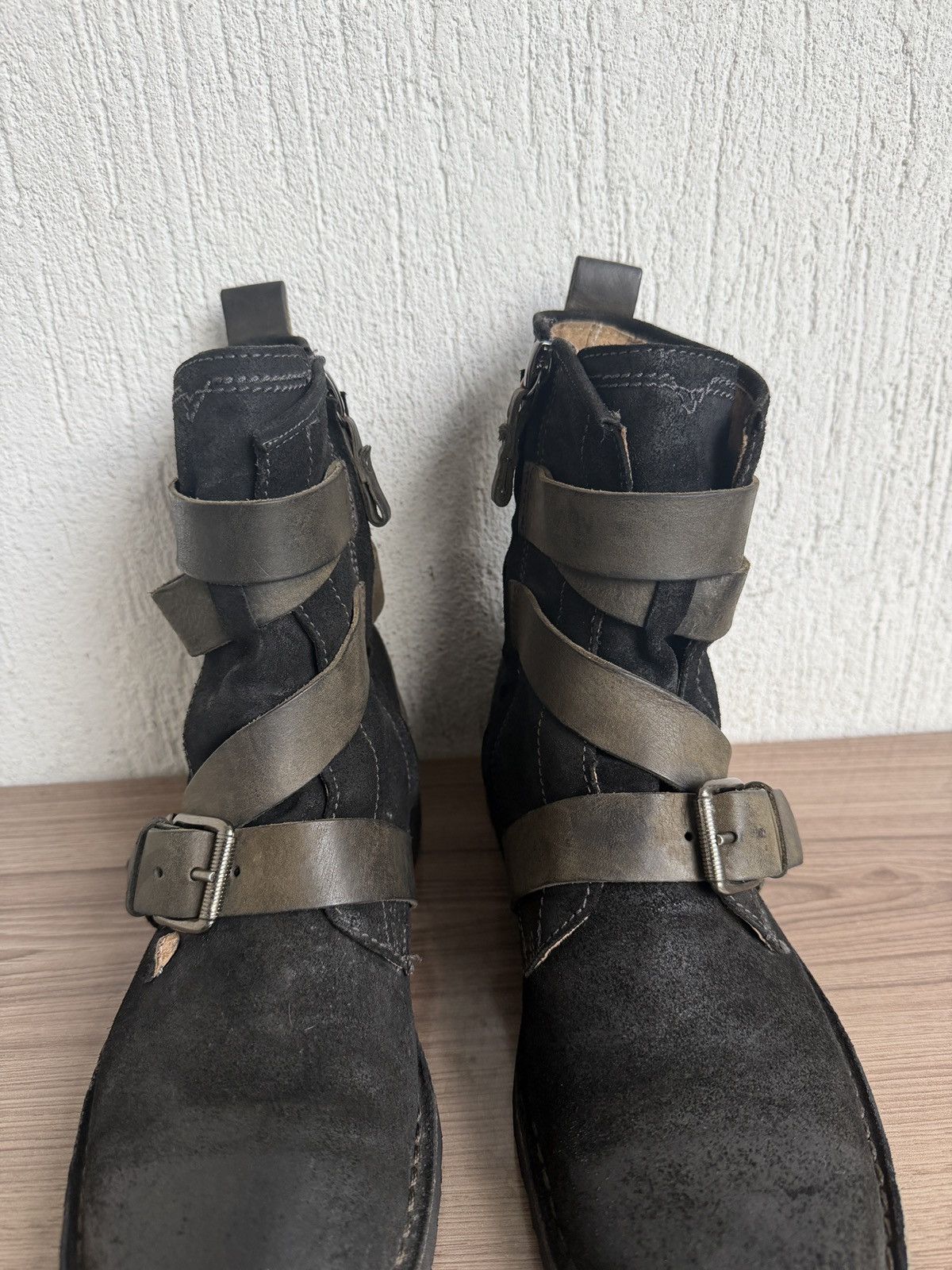 Diesel Y2K 🕷️Blistered leather wrap buckle boots Size US 10 / EU 43 - 10 Thumbnail