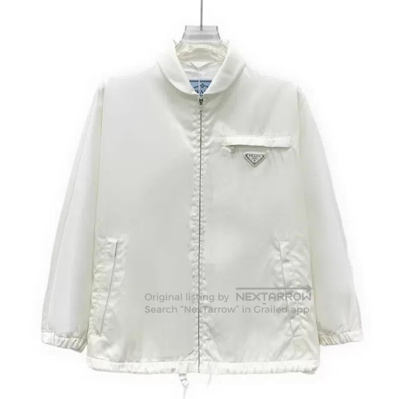 Prada Prada White triangle lapel zipper long-sleeved jacket Size XS / US 0-2 / IT 36-38 - 1 Thumbnail