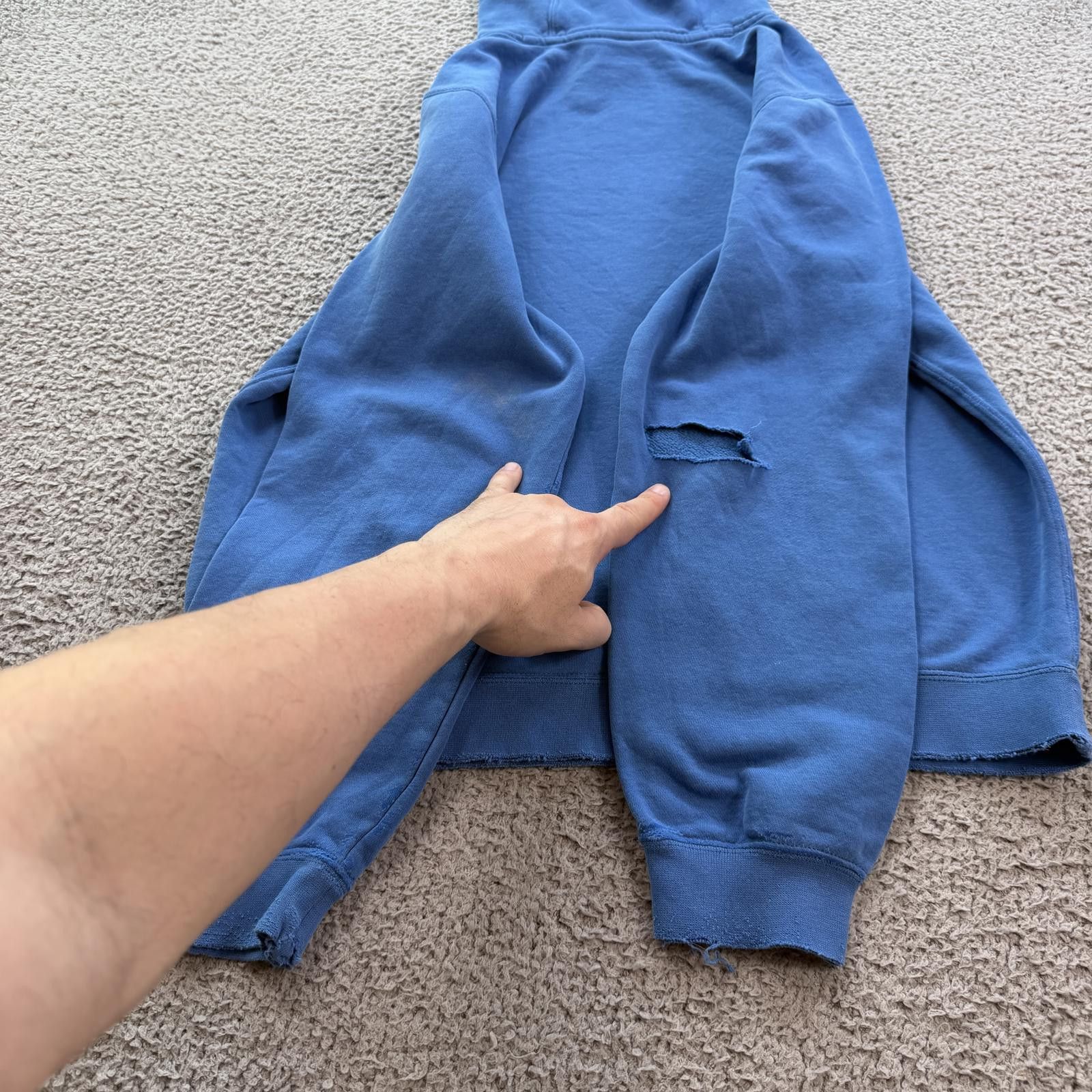 Nike Nike Swoosh Hoodie Blue Distressed Faded Pullover Thrashed S Size US S / EU 44-46 / 1 - 7 Thumbnail