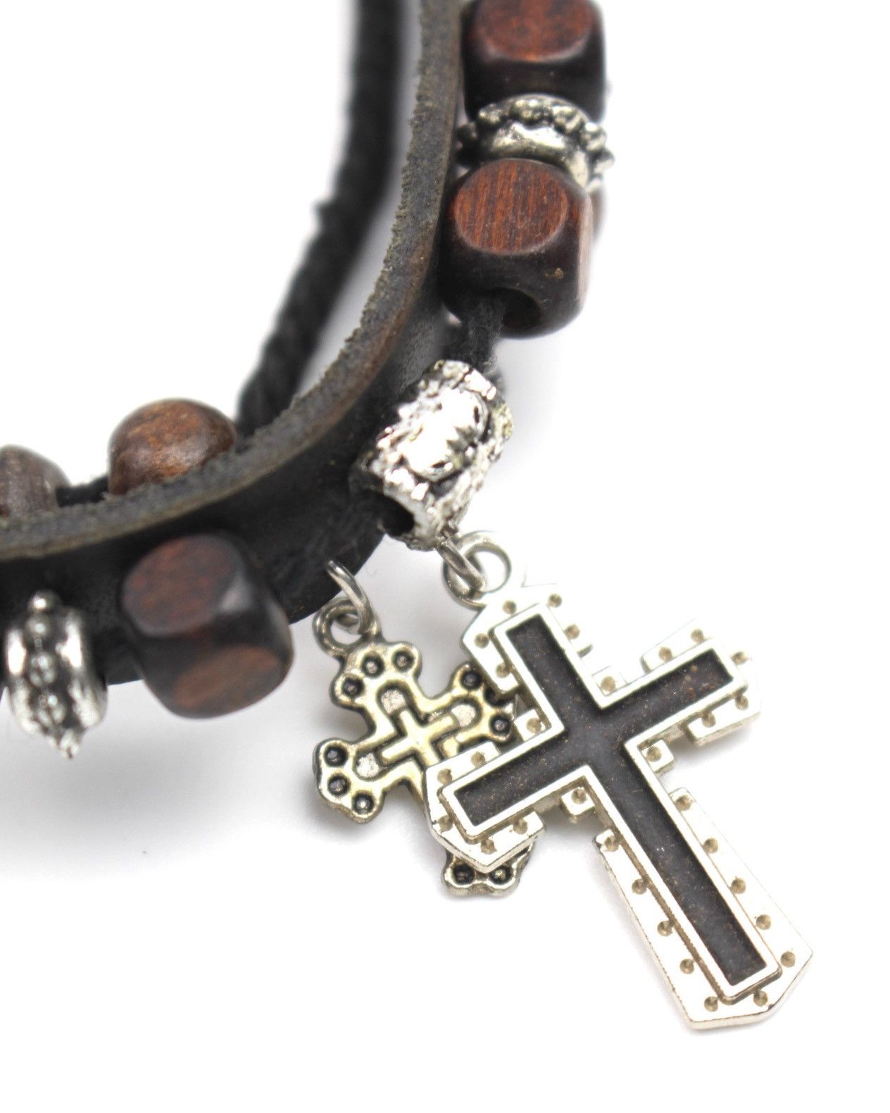 If Six Was Nine 2000S JAPANESE MADE MIDNIGHT FAITH CROSS LEATHER BRACELET Size ONE SIZE - 3 Thumbnail