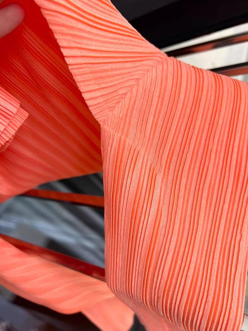Issey Miyake Issey Miyake size:3 Orange pleated rib cardigan Size S / US 4 / IT 40 - 4 Thumbnail