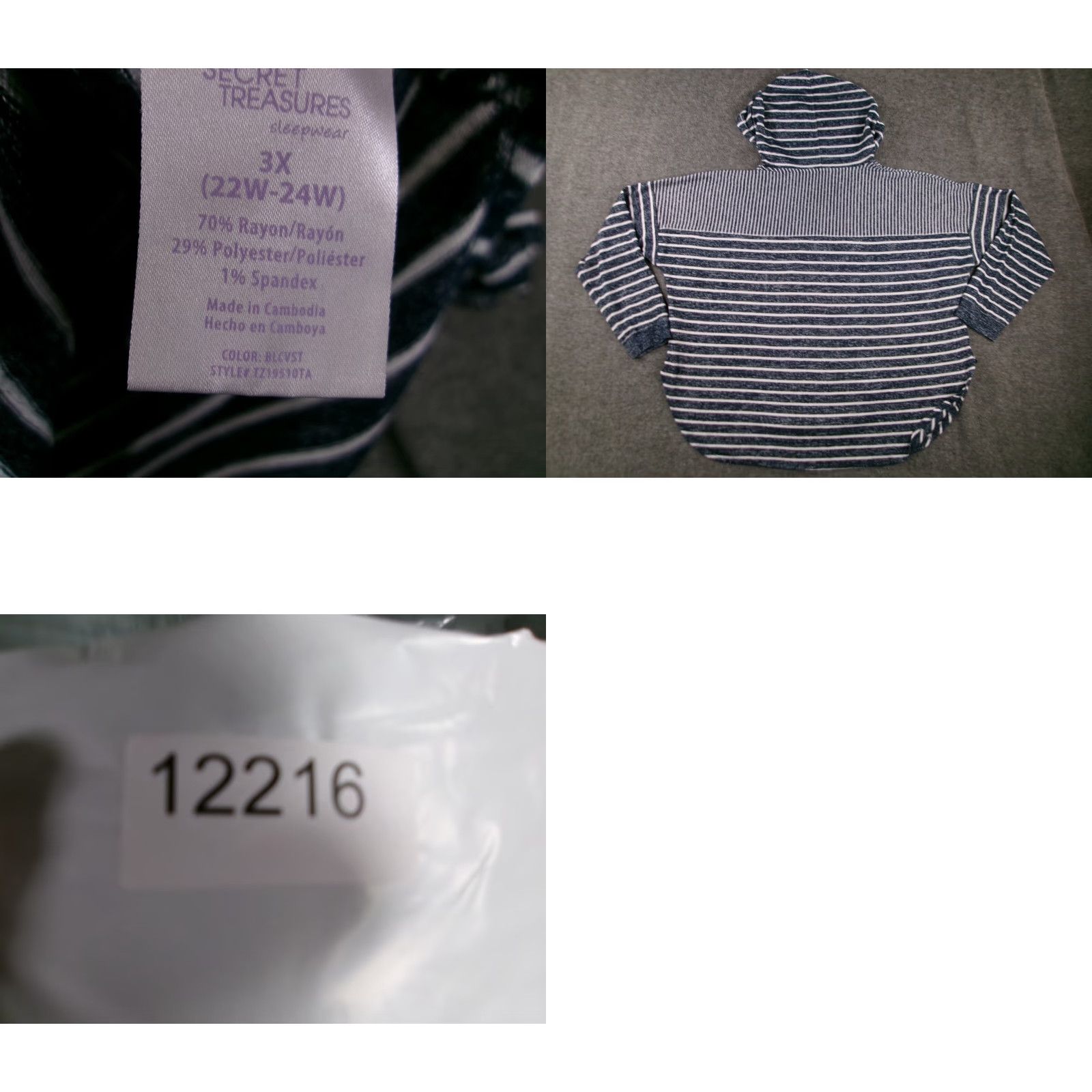 Vintage Secret Treasures Hoodie Women 3X Blue Cozy Lounge Oversized Beachy Causal Size XXL / US 16-18 / IT 52-54 - 8 Thumbnail