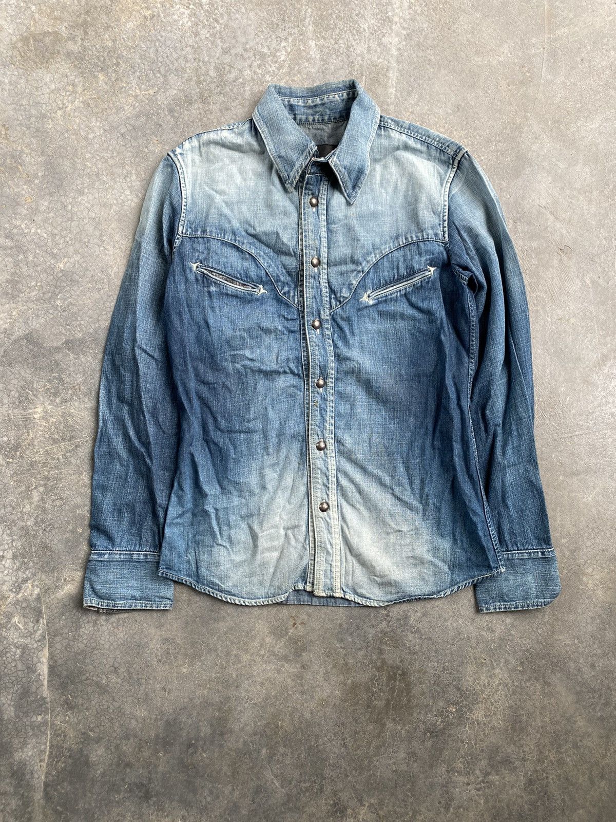 Isamu Katayama Backlash Isamu Katayama Backlash wash western denim shirt Size US S / EU 44-46 / 1 - 2 Thumbnail