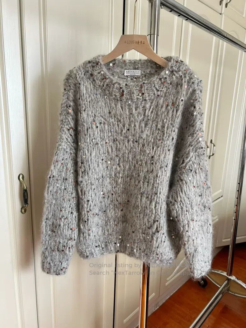 Brunello Cucinelli Brunello Cucinelli Glitter Opera Sweater Size S / US 4 / IT 40 - 3 Thumbnail