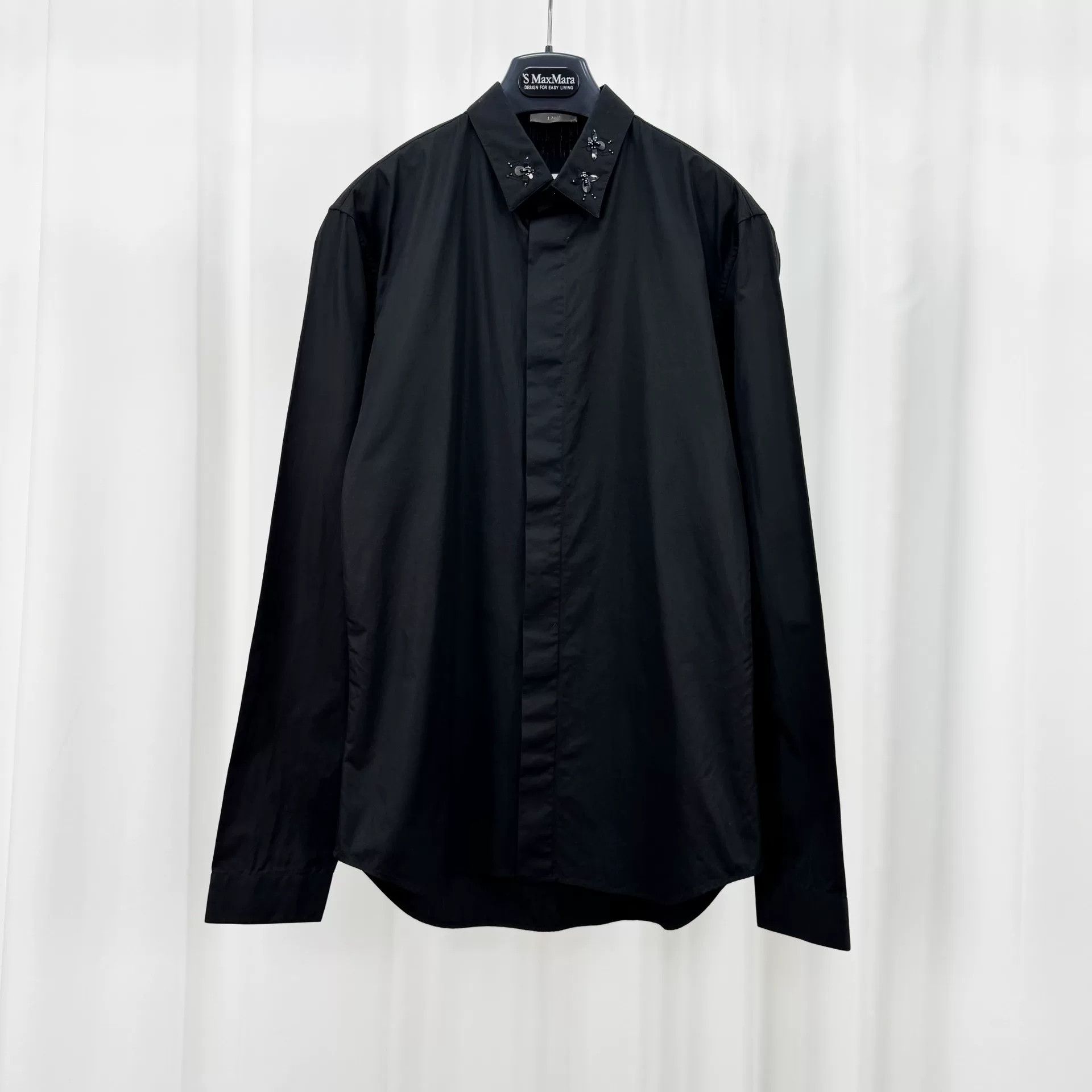 Dior Dior Sequin Bee Collar Black Long Sleeve Shirt Size S / US 4 / IT 40 - 1 Thumbnail