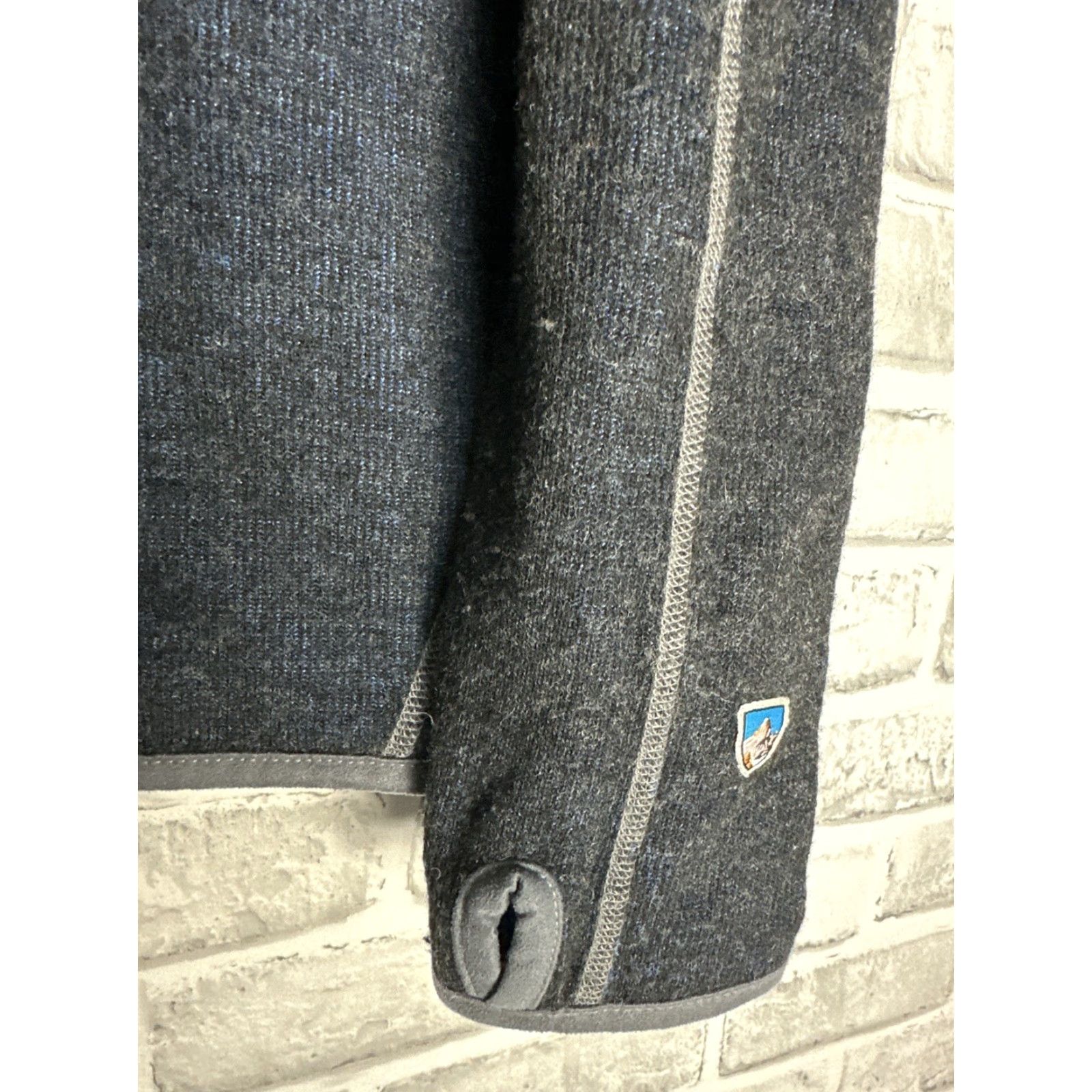 Vintage Kühl Chianti Fleece 1/4 Zip Pullover Mens M Blue Thumb Hole Wool Blend Regular Sweatshirt Mock Neck Zip Size US M / EU 48-50 / 2 - 4 Thumbnail