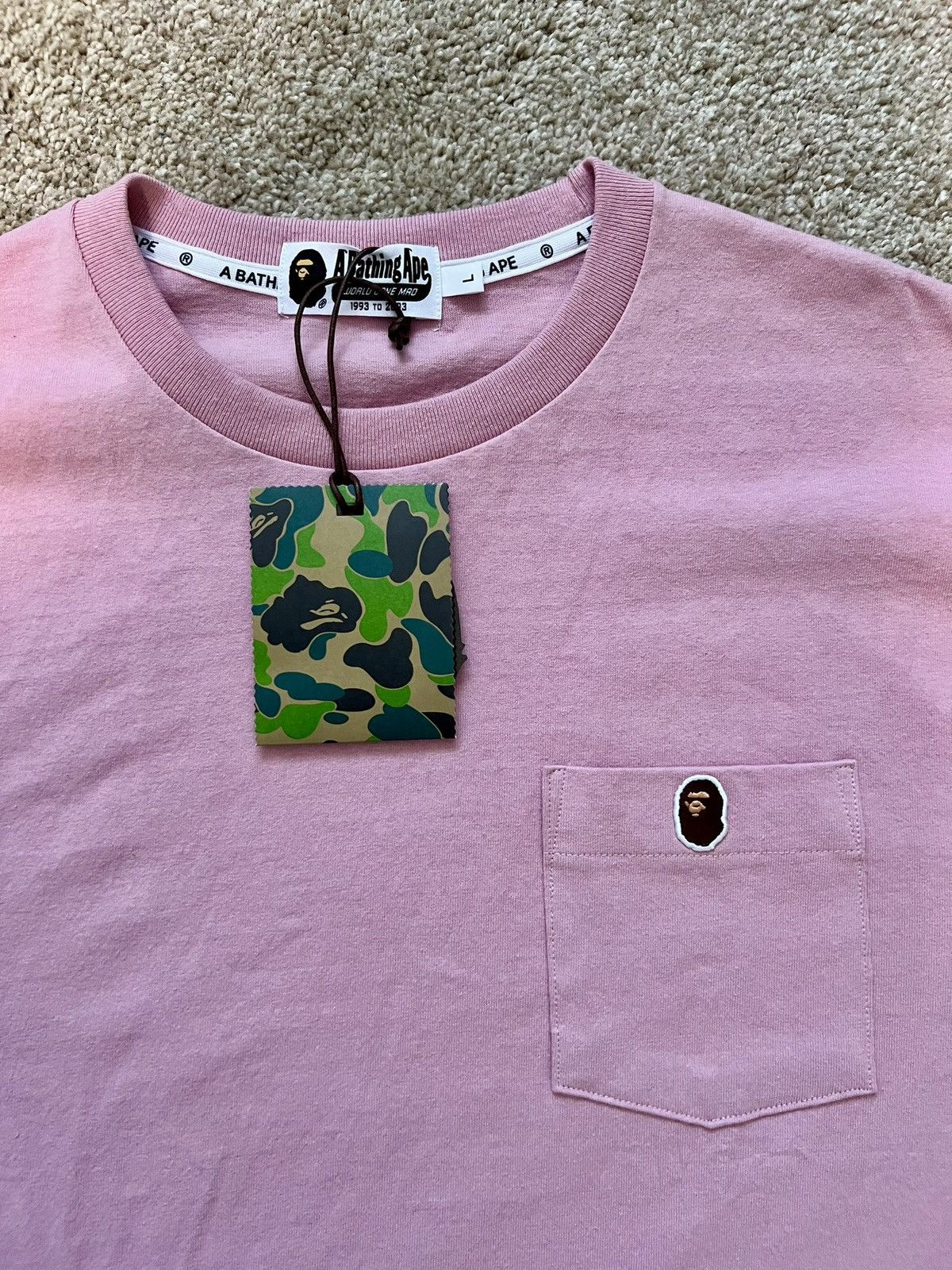 Bape BAPE Ape head one point pocket tee (large) Size US L / EU 52-54 / 3 - 2 Thumbnail