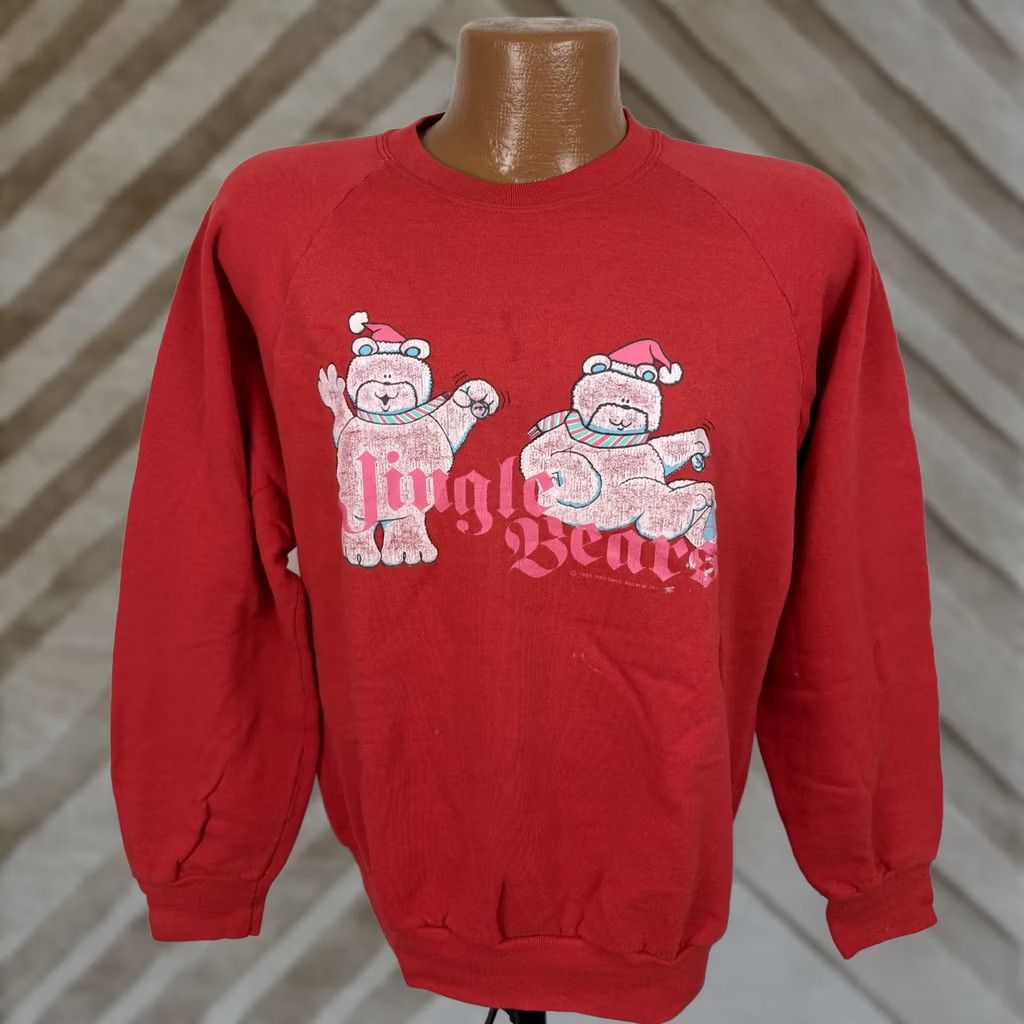 Vintage VINTAGE Belton Sweatshirt Mens L Red Christmas Raglan Crewneck Bears Holiday 80s 90s Pullover Shirt Size US L / EU 52-54 / 3 - 1 Thumbnail