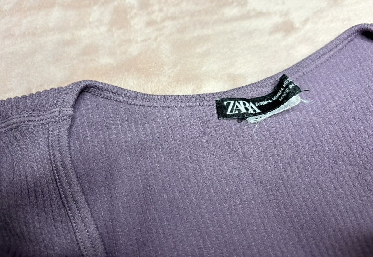Zara Women’s Zara Large Ribbed Purple Crop Top Size L / US 10 / IT 46 - 4 Thumbnail