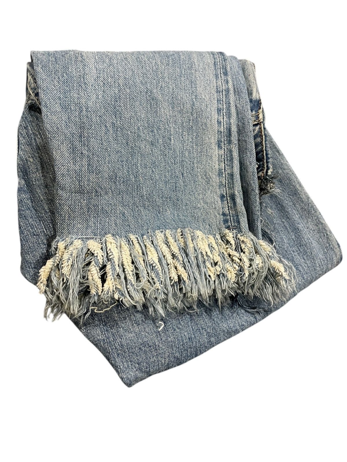 If Six Was Nine GOA Nimes Selvedge Destroyed Rockers Jeans Size US 28 / EU 44 - 2 Thumbnail