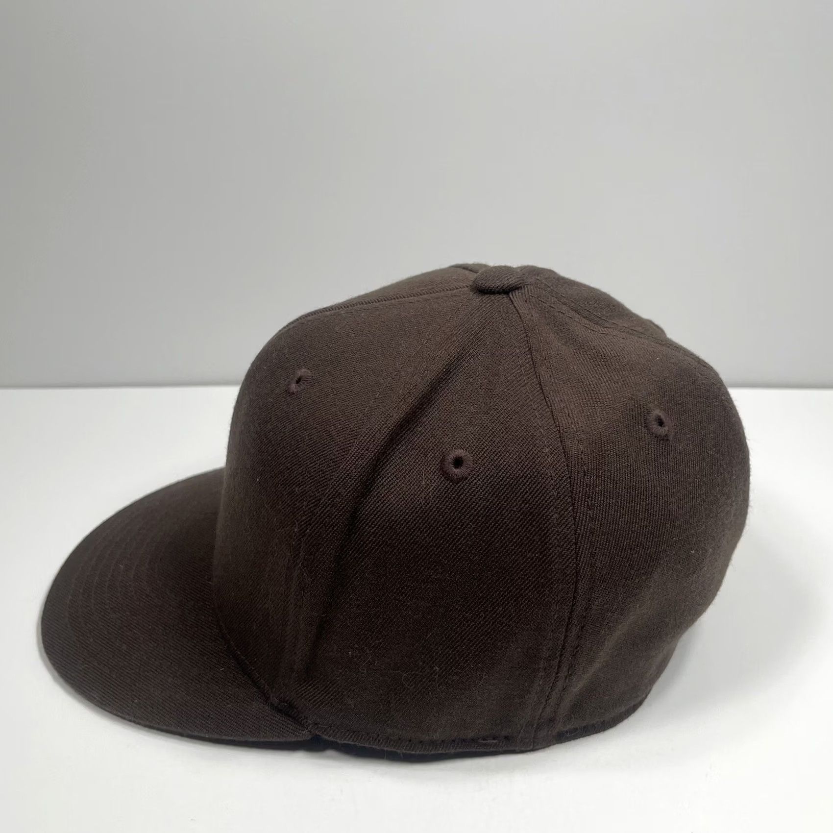 Vintage 210 Hat Adult 6 7/8-7 1/4 Brown Blank Stretch Fitted Baseball Cap Wool Blend Size ONE SIZE - 3 Thumbnail