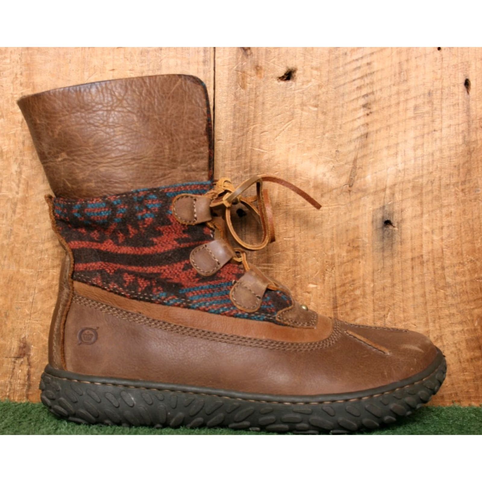Born VINTAGE Børn Boot Brown Leather Wool 8" Fold-Over Boots Sz. 7.5 Women Size US 8 / IT 38 - 2 Thumbnail