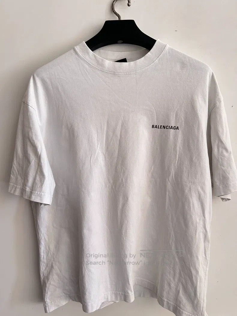 Balenciaga Balenciaga White Logo Short Sleeve T-Shirt Size US M / EU 48-50 / 2 - 1 Thumbnail
